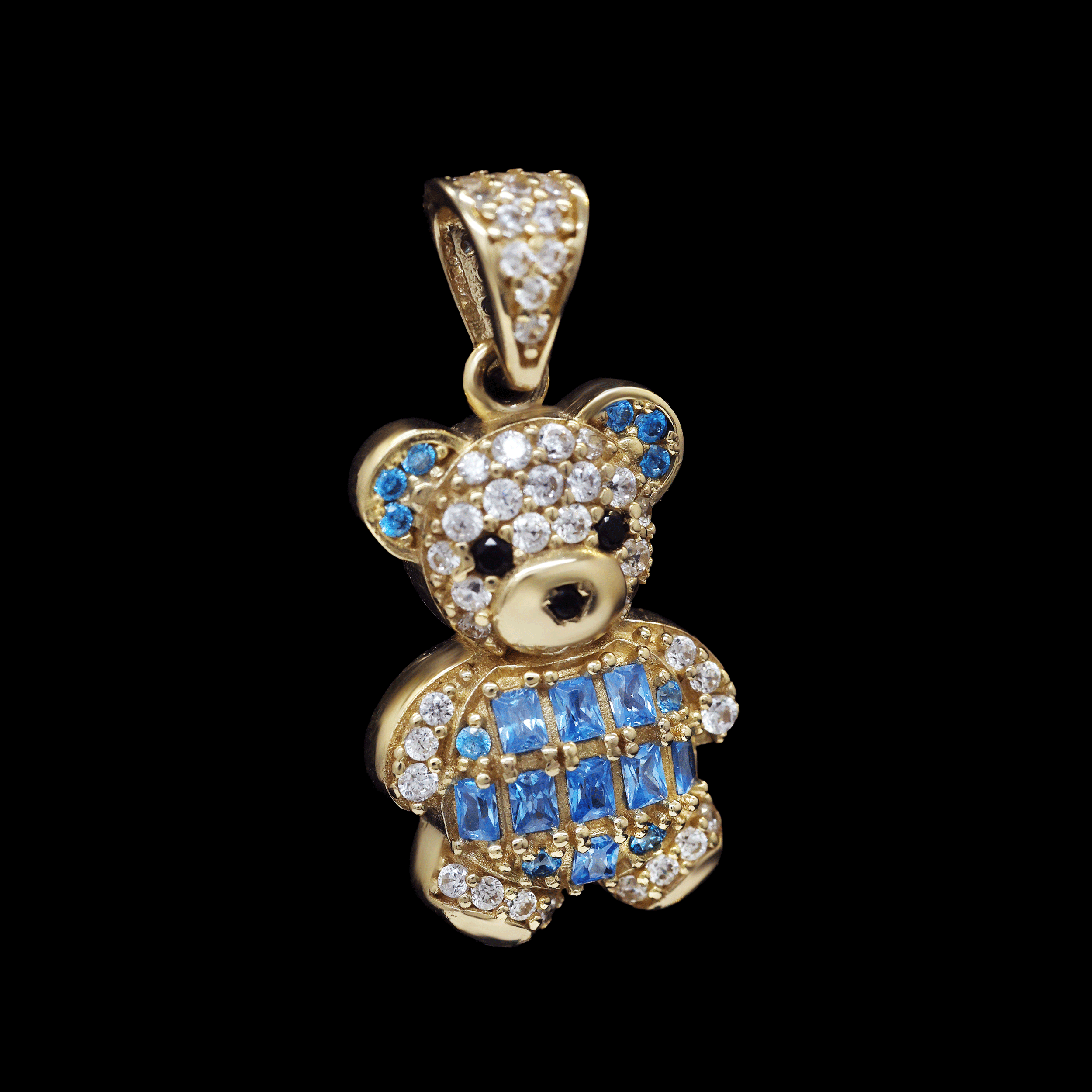 DIJE OSO MEDIANO ZN AZUL BLANCA 10K