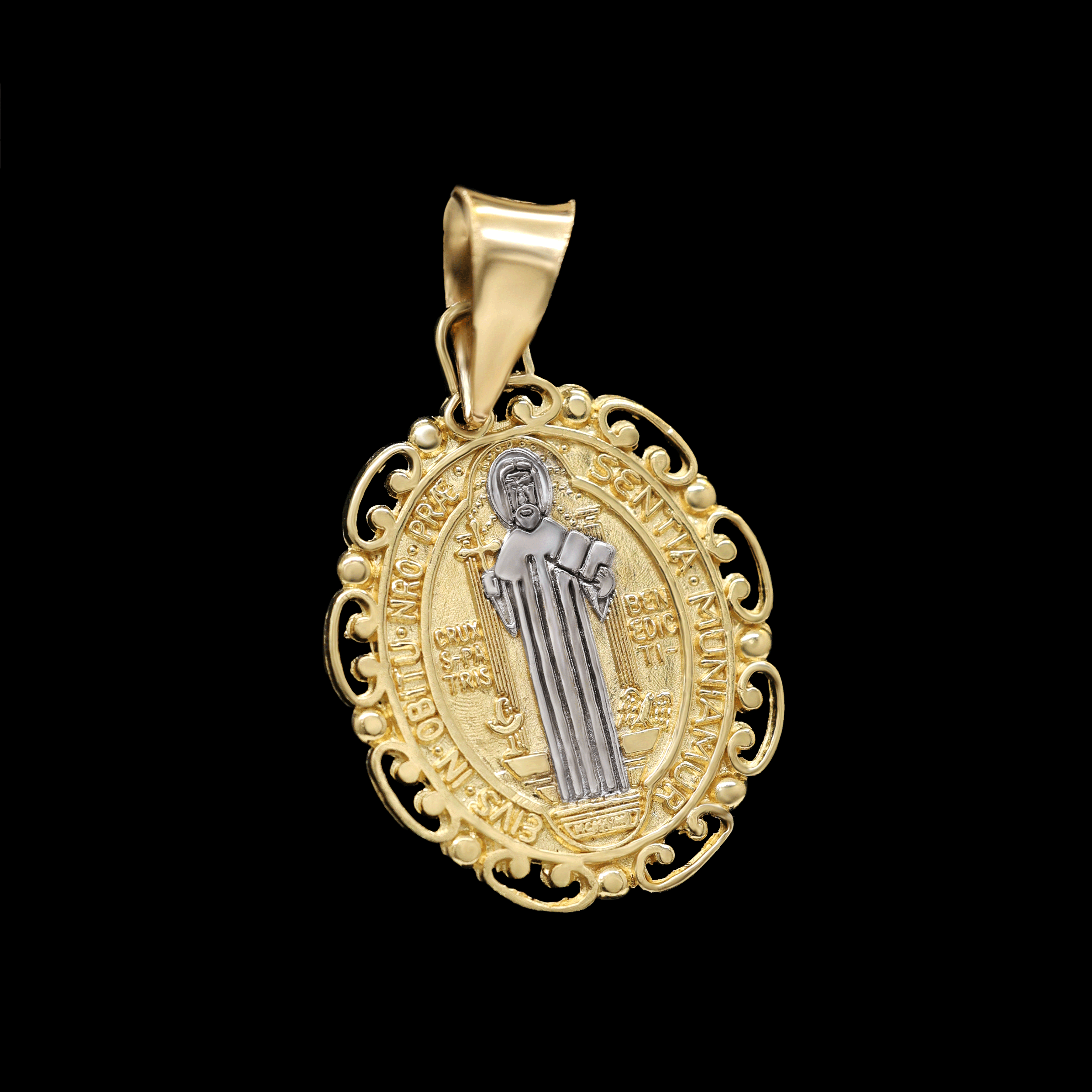 MEDALLA DE SAN BENITO 14K