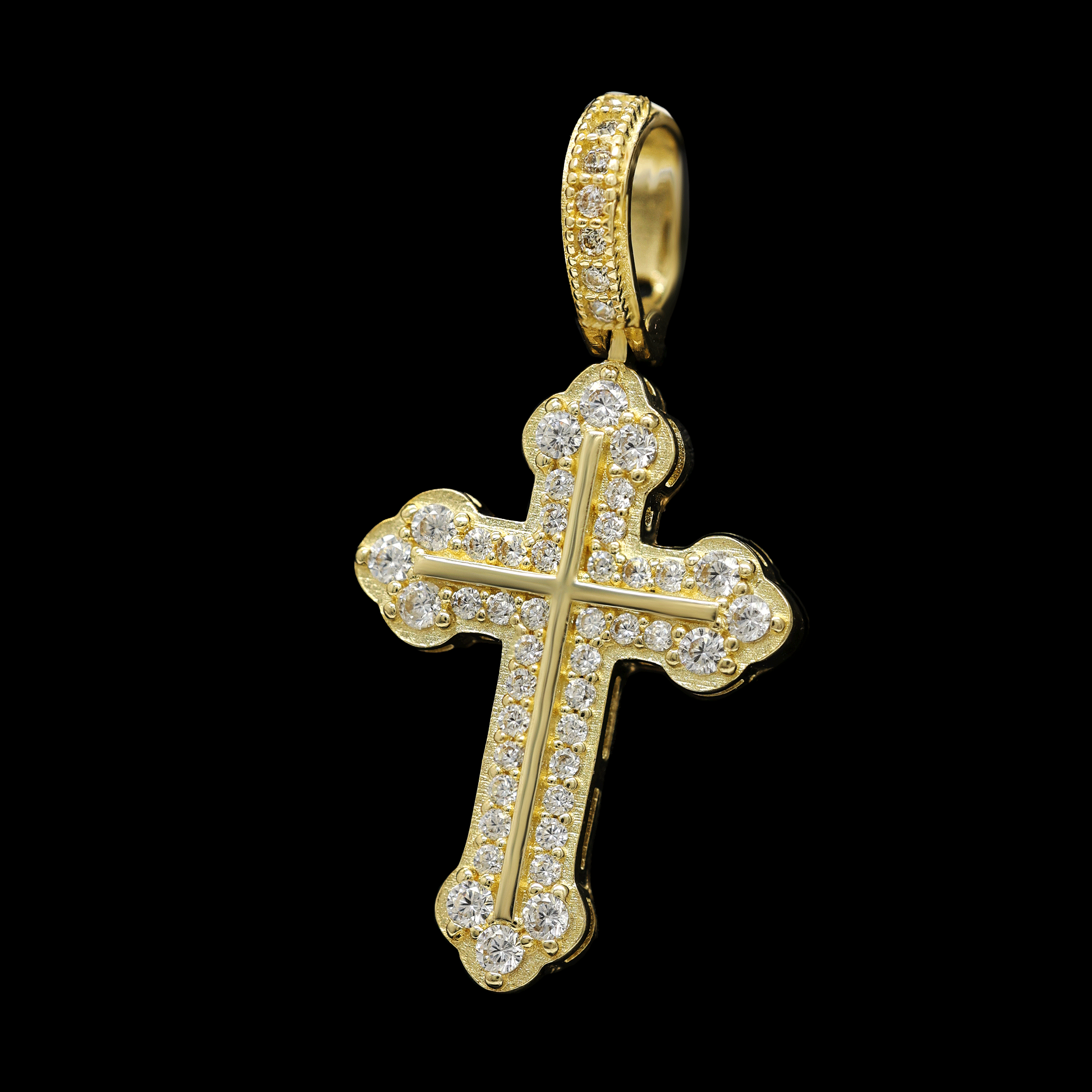 DIJE CRUZ CON ZN BLANCA 10K