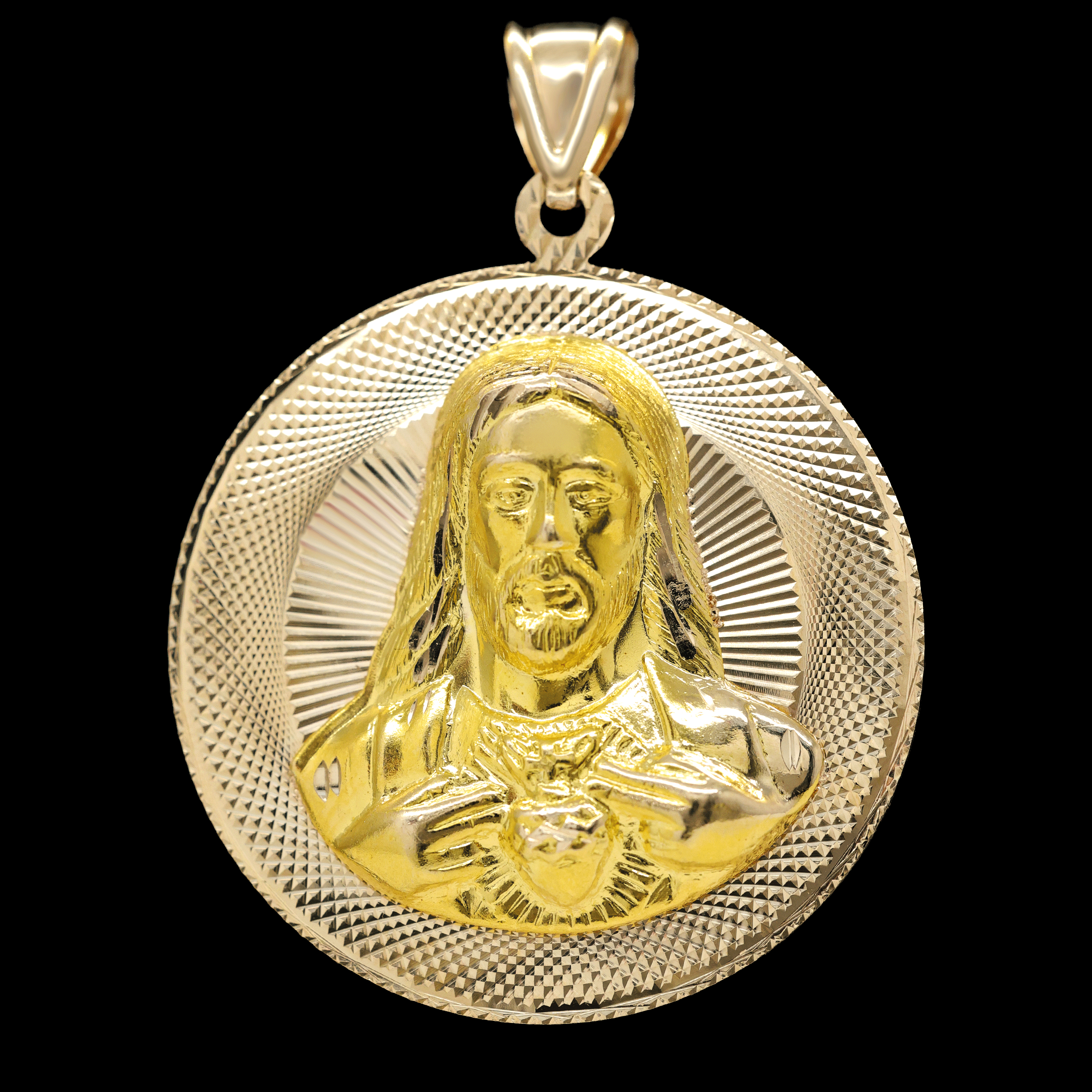 DIJE ESCAPULARIO VIRGEN /JESUS 14K