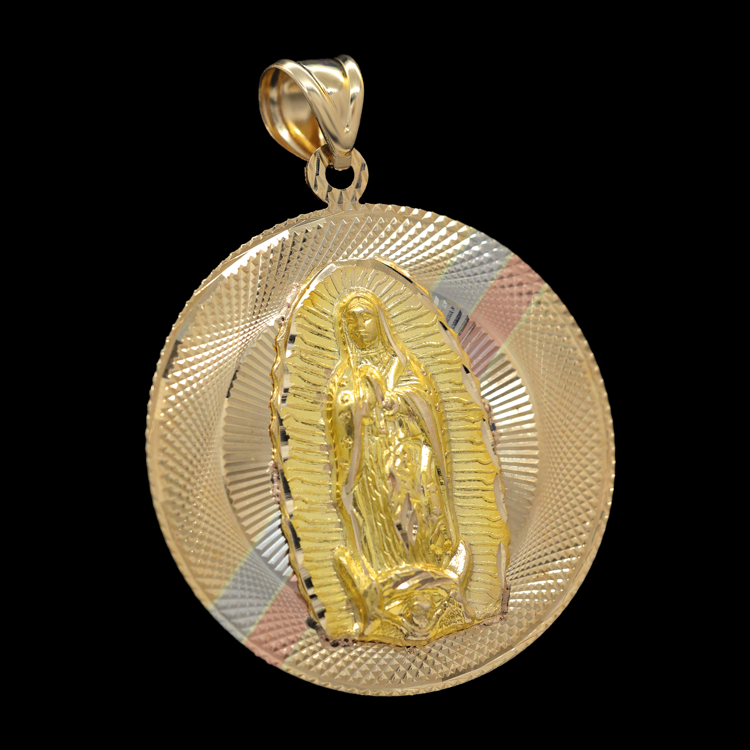 DIJE ESCAPULARIO VIRGEN /JESUS 14K