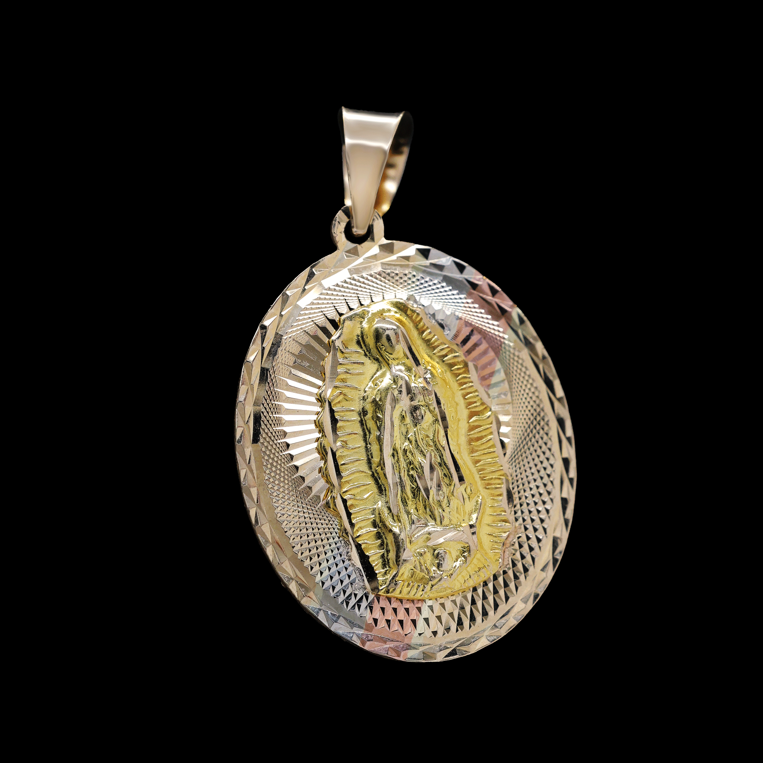 ESCAPULARIO OVALADO VIRGEN /JESUS 14K
