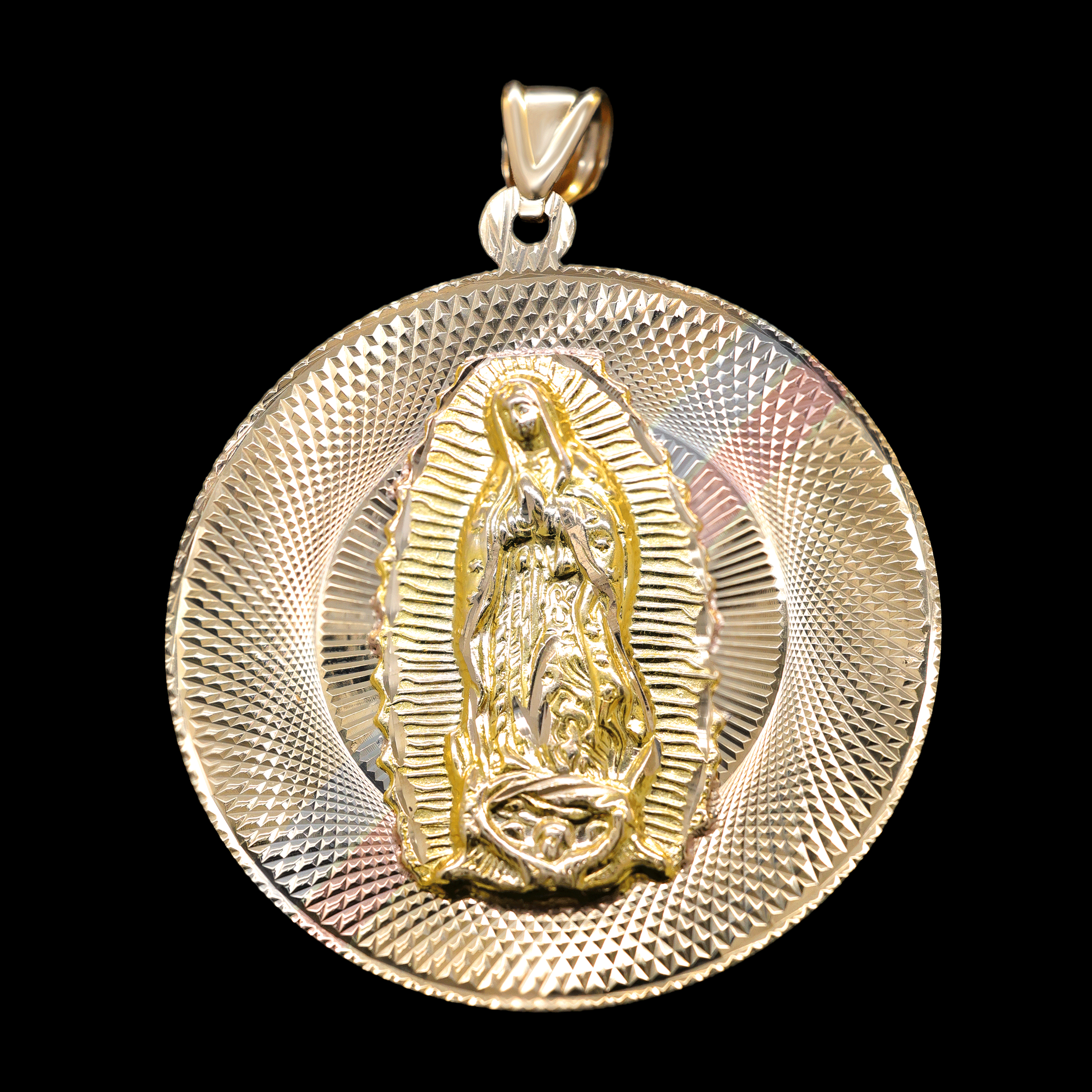 ESCAPULARIO REDONDO VIRGEN /JESUS 14K