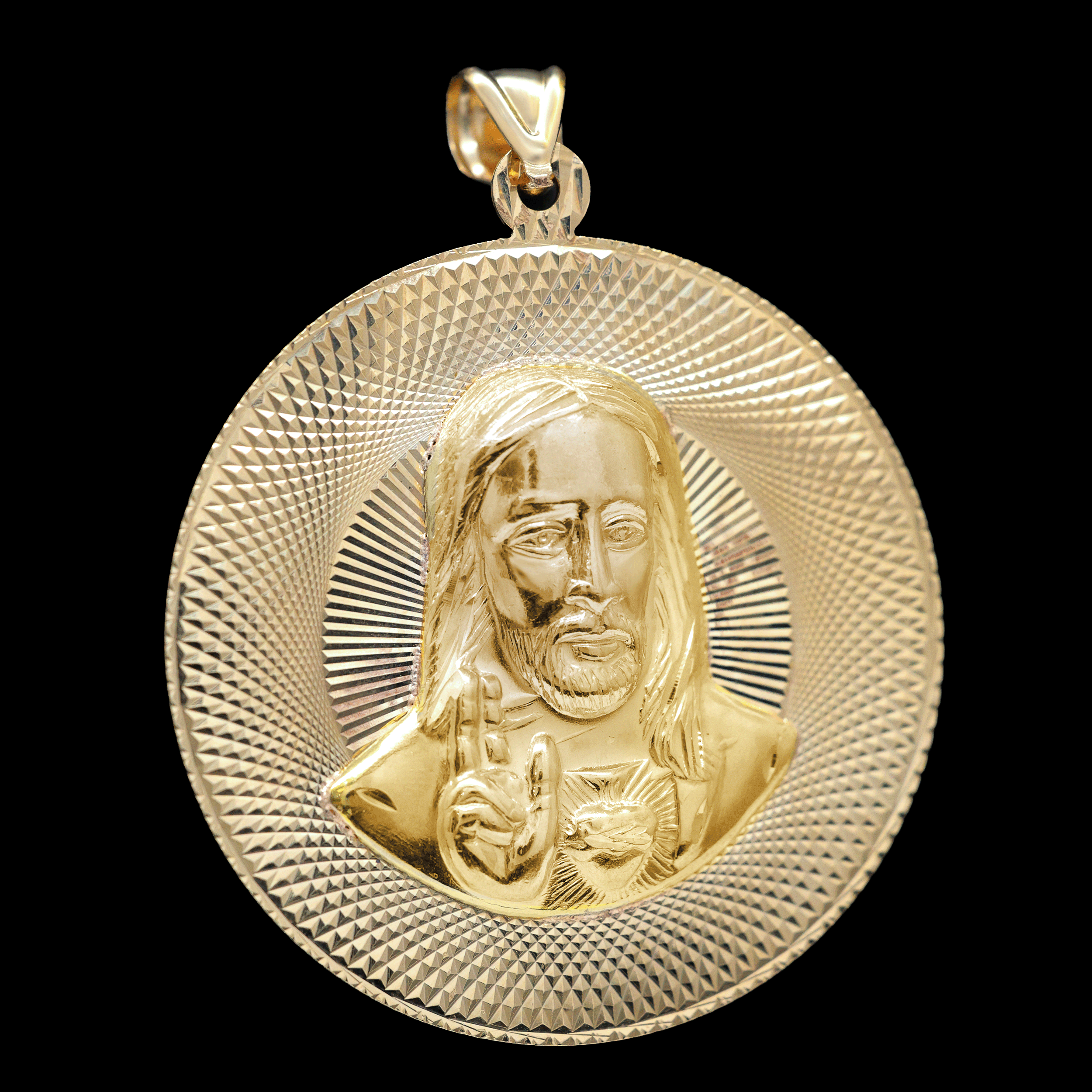 ESCAPULARIO REDONDO VIRGEN /JESUS 14K