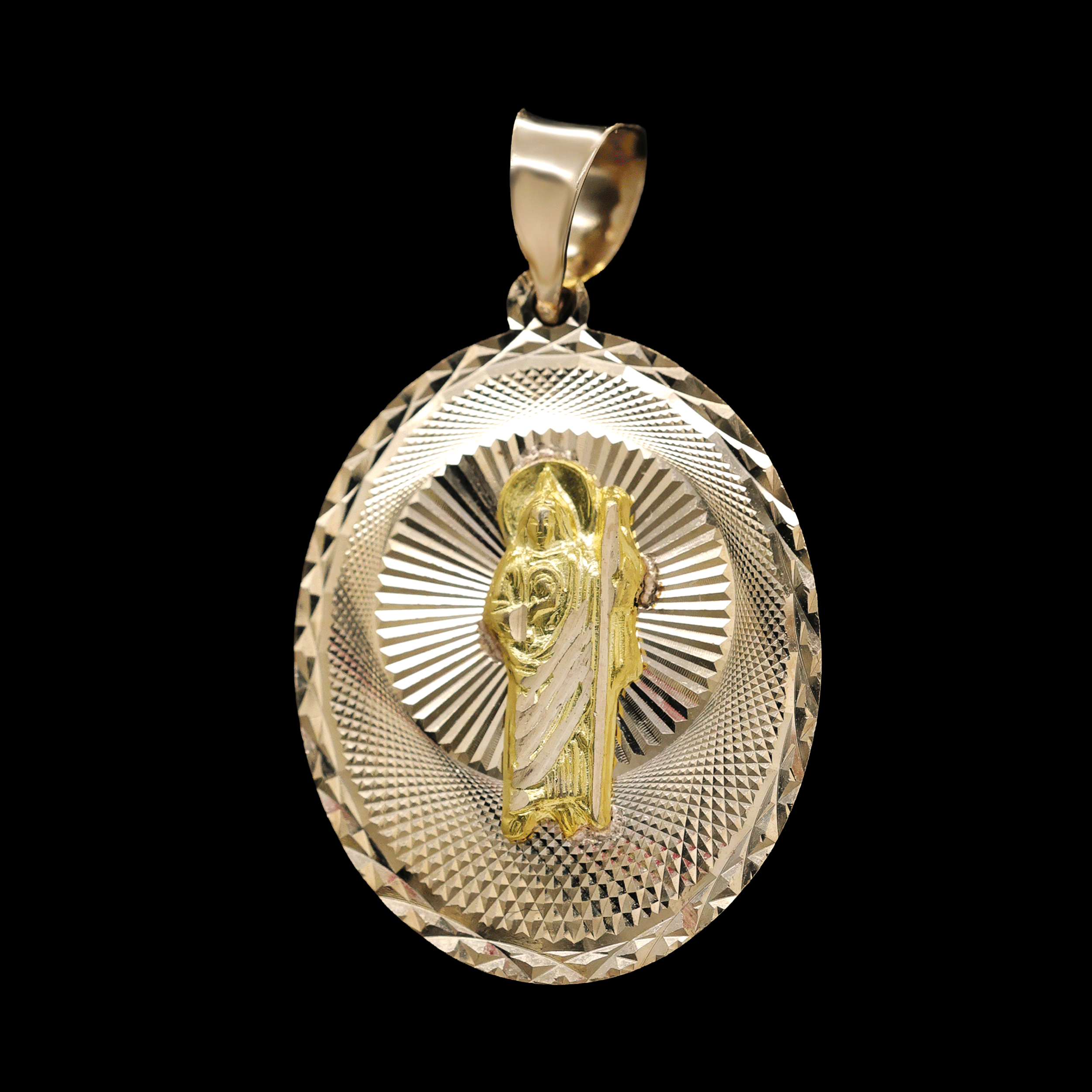 ESCAPULARIO OVALADO VIRGEN C/SAN JUDAS 14K