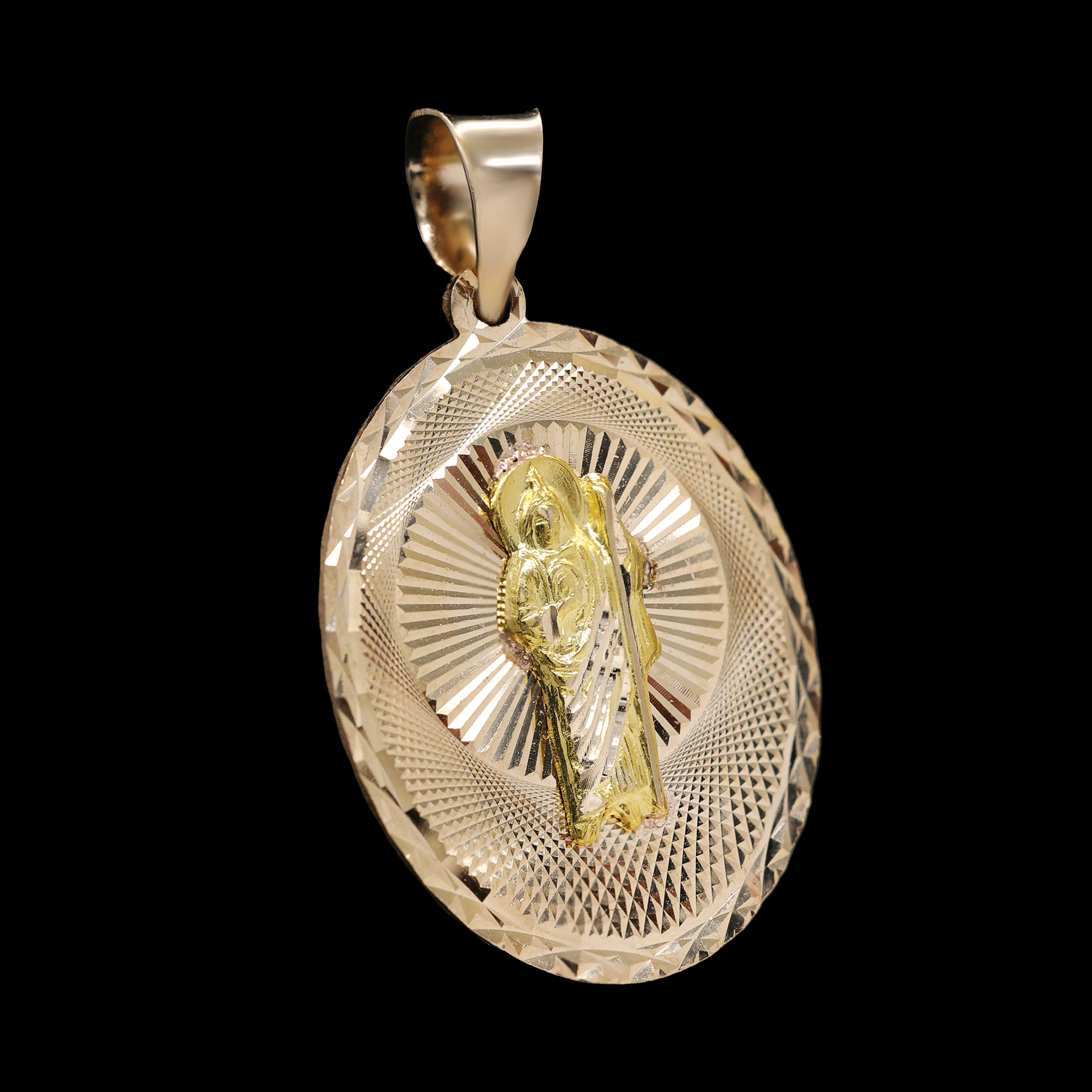 ESCAPULARIO OVALADO VIRGEN C/SAN JUDAS 14K