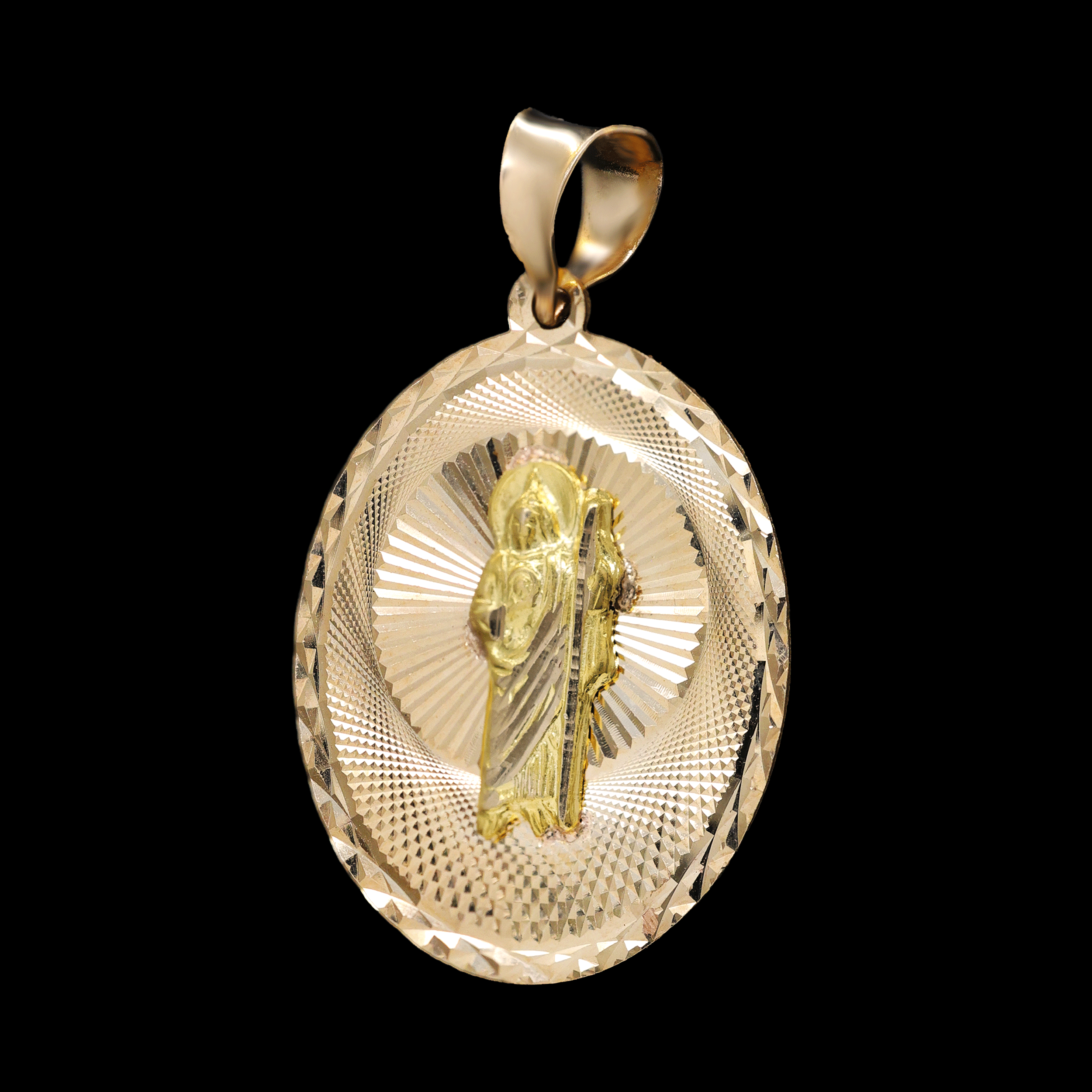 ESCAPULARIO OVALADO VIRGEN C/SAN JUDAS 14K