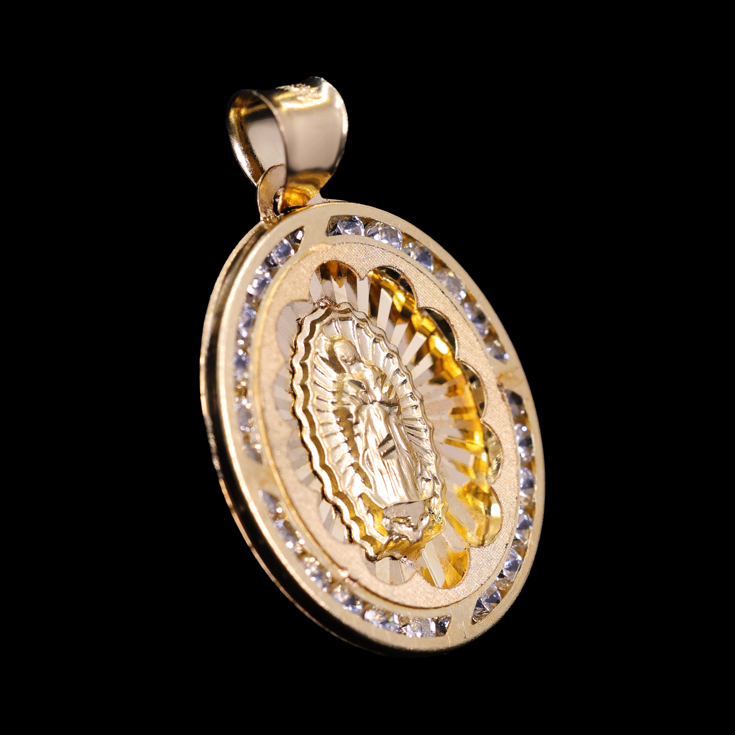 DIJE MEDALLA VIRGEN C/ZN BLANCA 10K