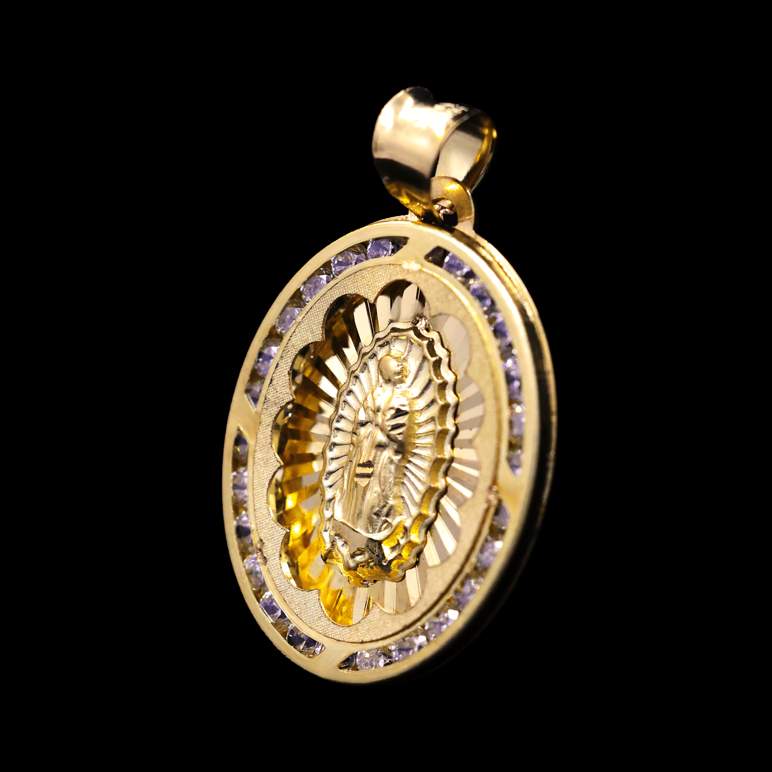 DIJE MEDALLA VIRGEN C/ZN BLANCA 10K