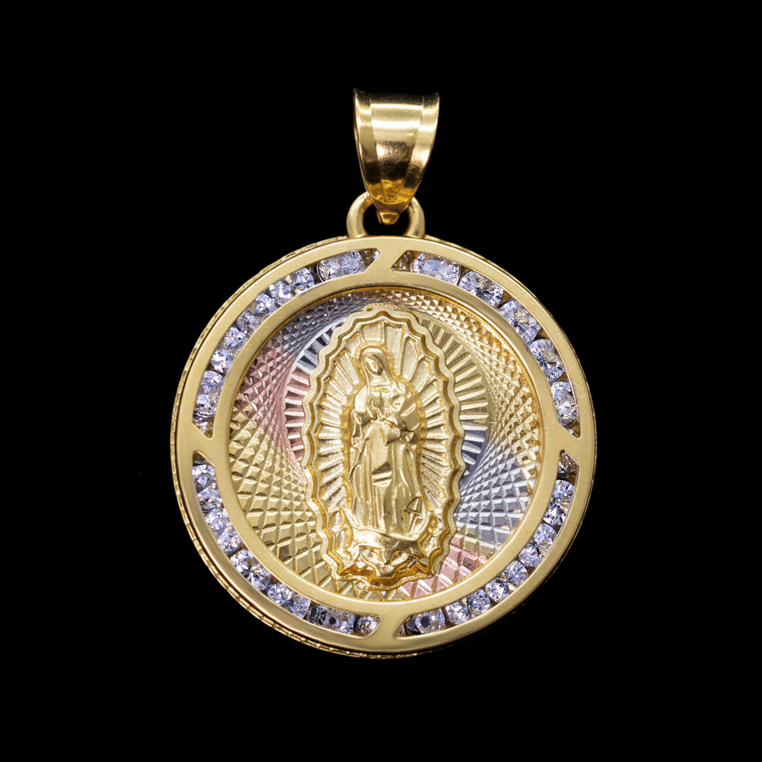 MEDALLA VIRGEN BISEL C/ZN BLANCA 10K