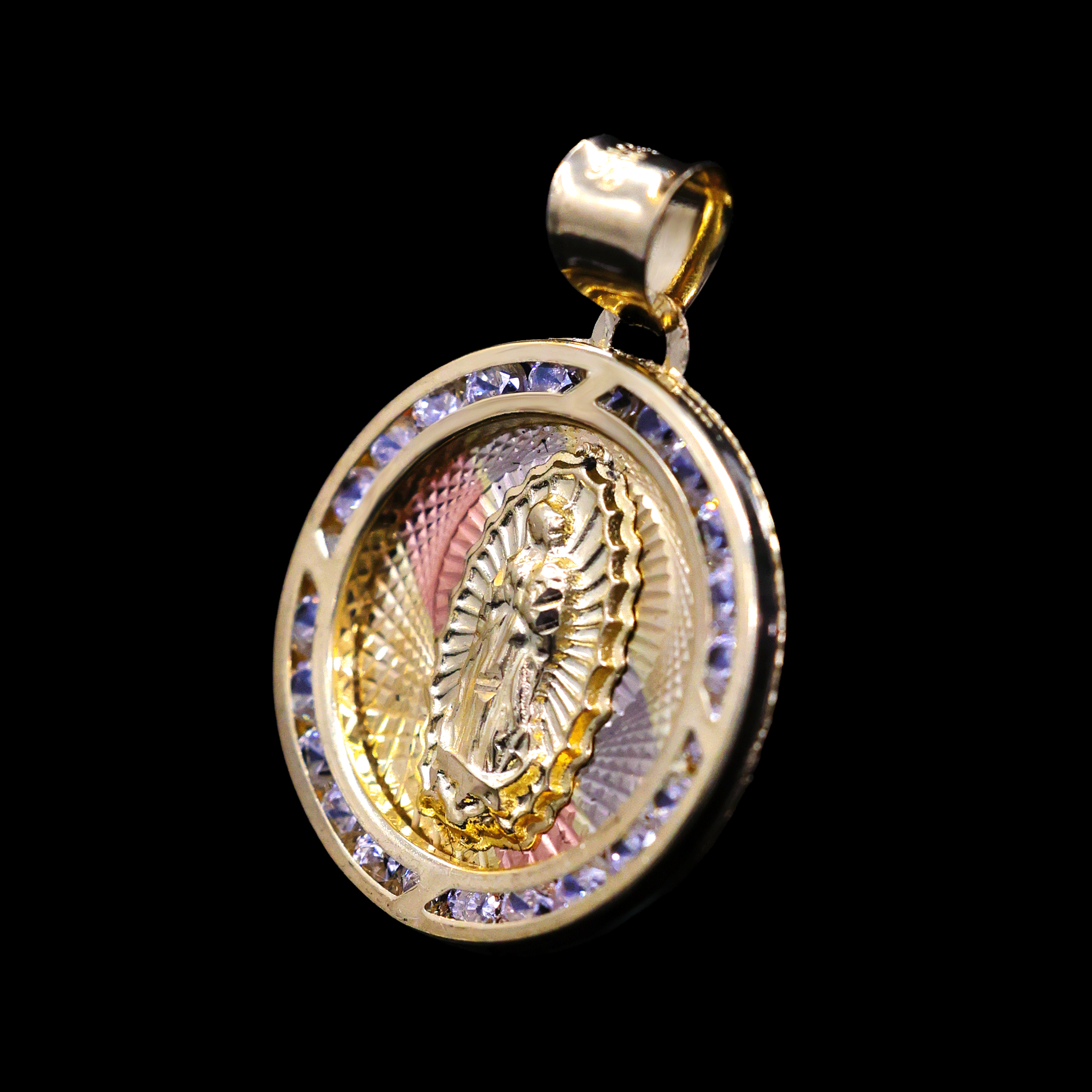 MEDALLA VIRGEN BISEL C/ZN BLANCA 10K