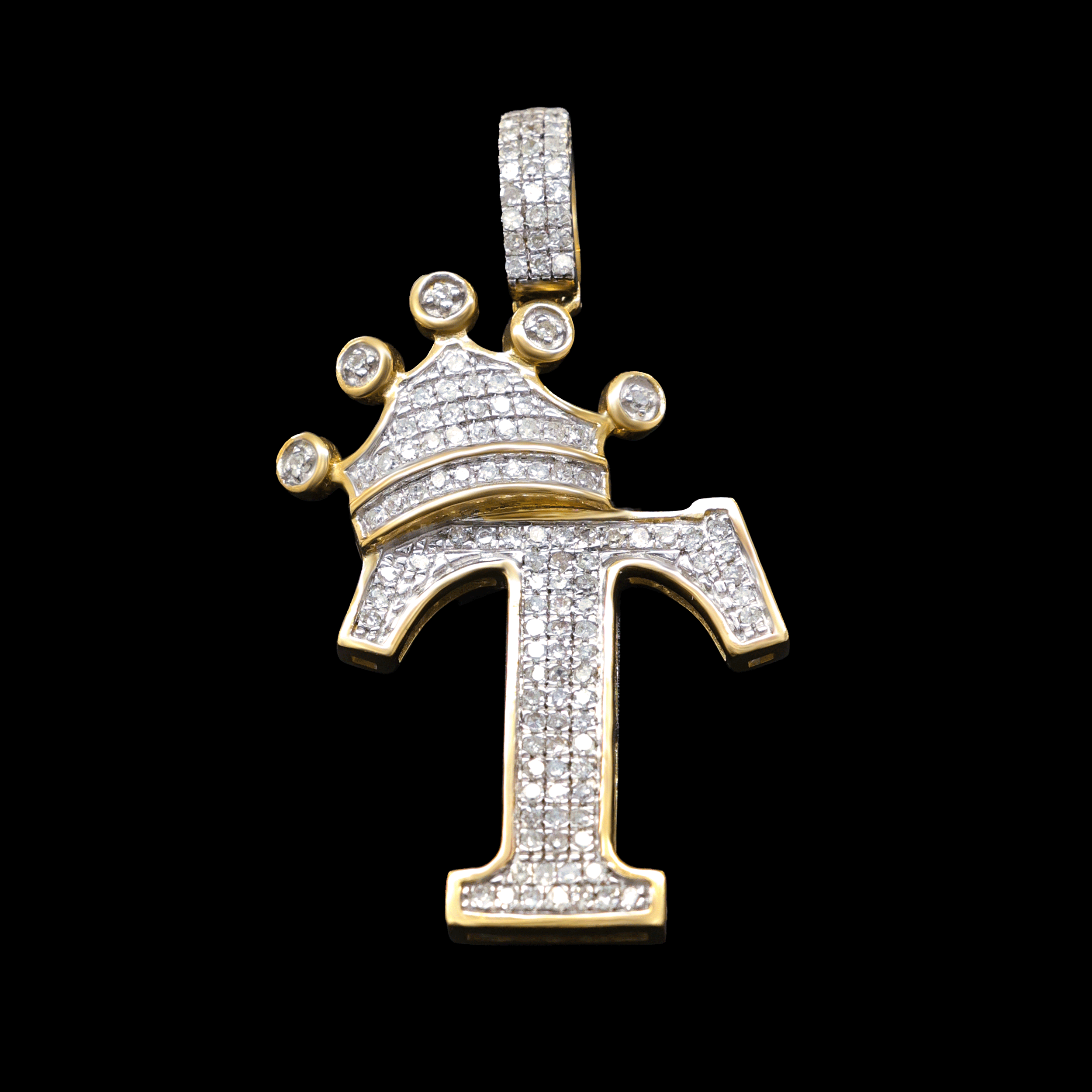 Dile Letra T Full Diamantes con Corona