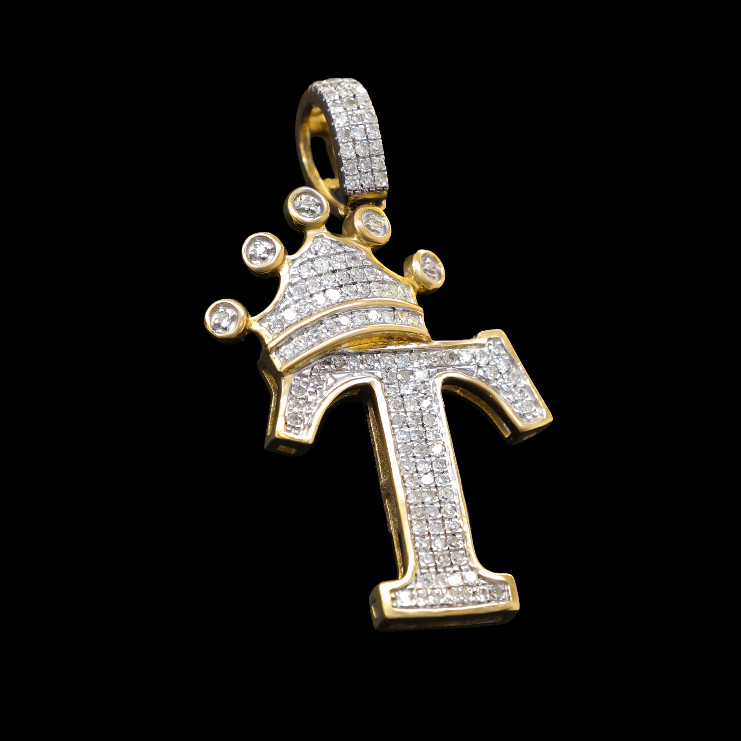 Dile Letra T Full Diamantes con Corona