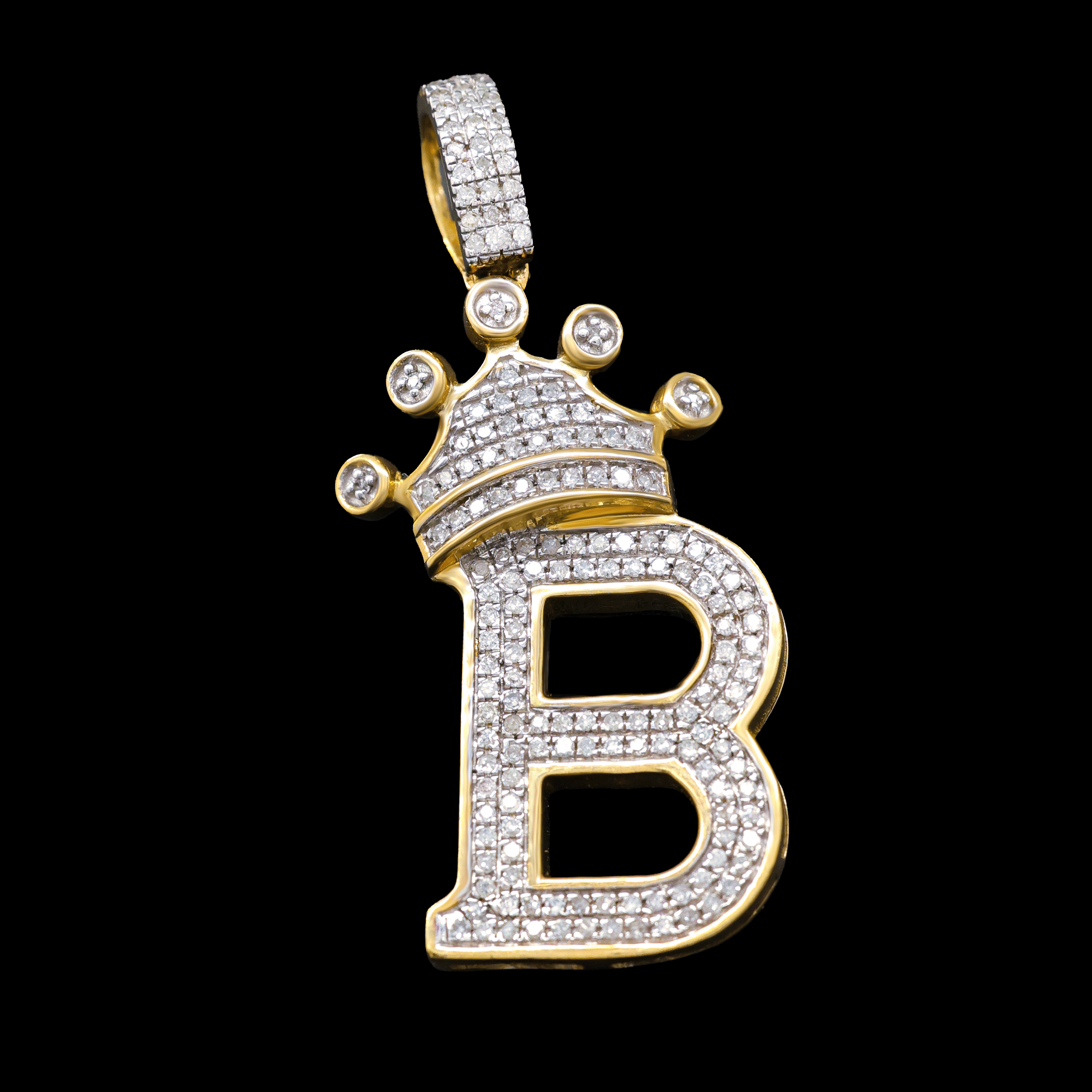 Dile Letra B Full Diamantes con Corona