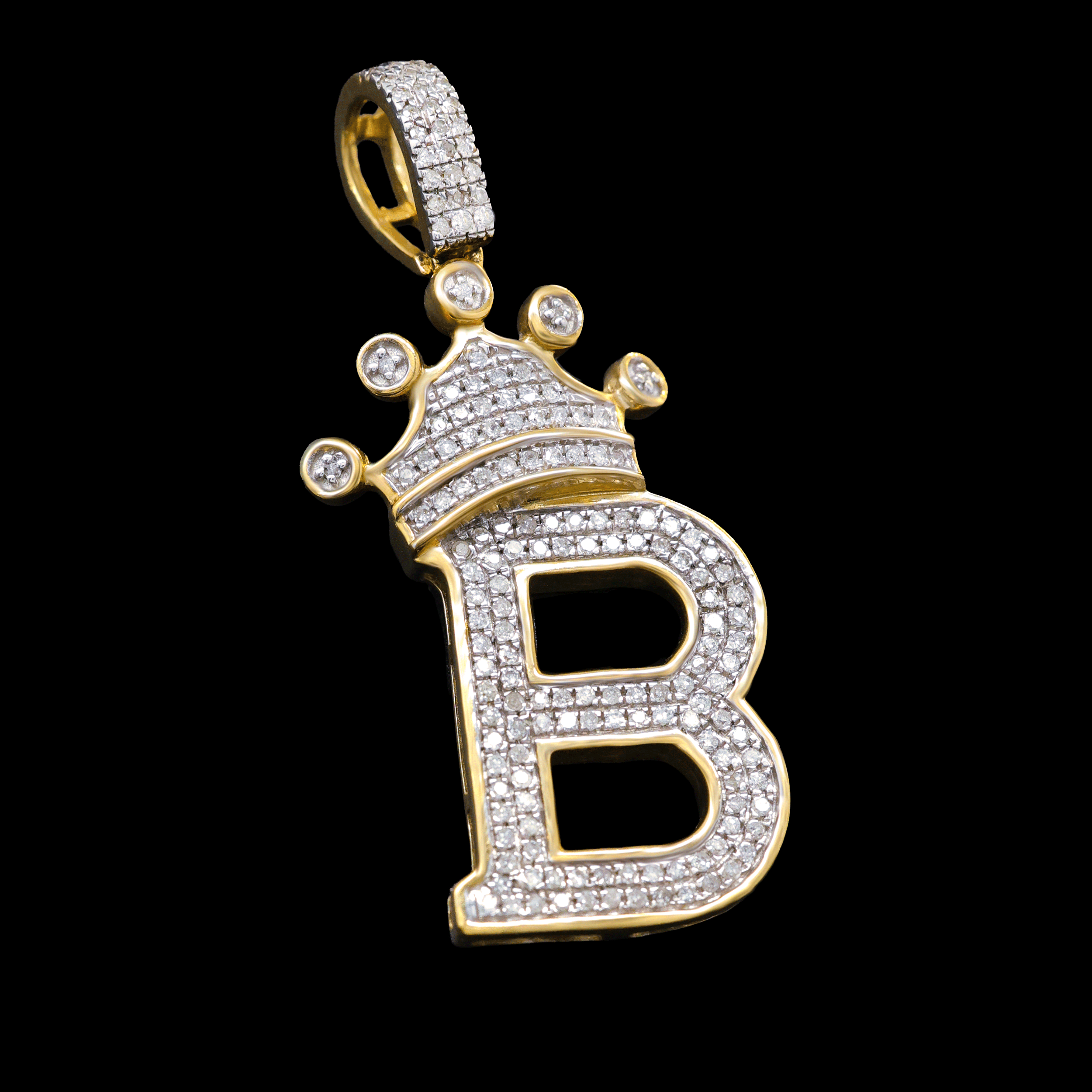 Dile Letra B Full Diamantes con Corona