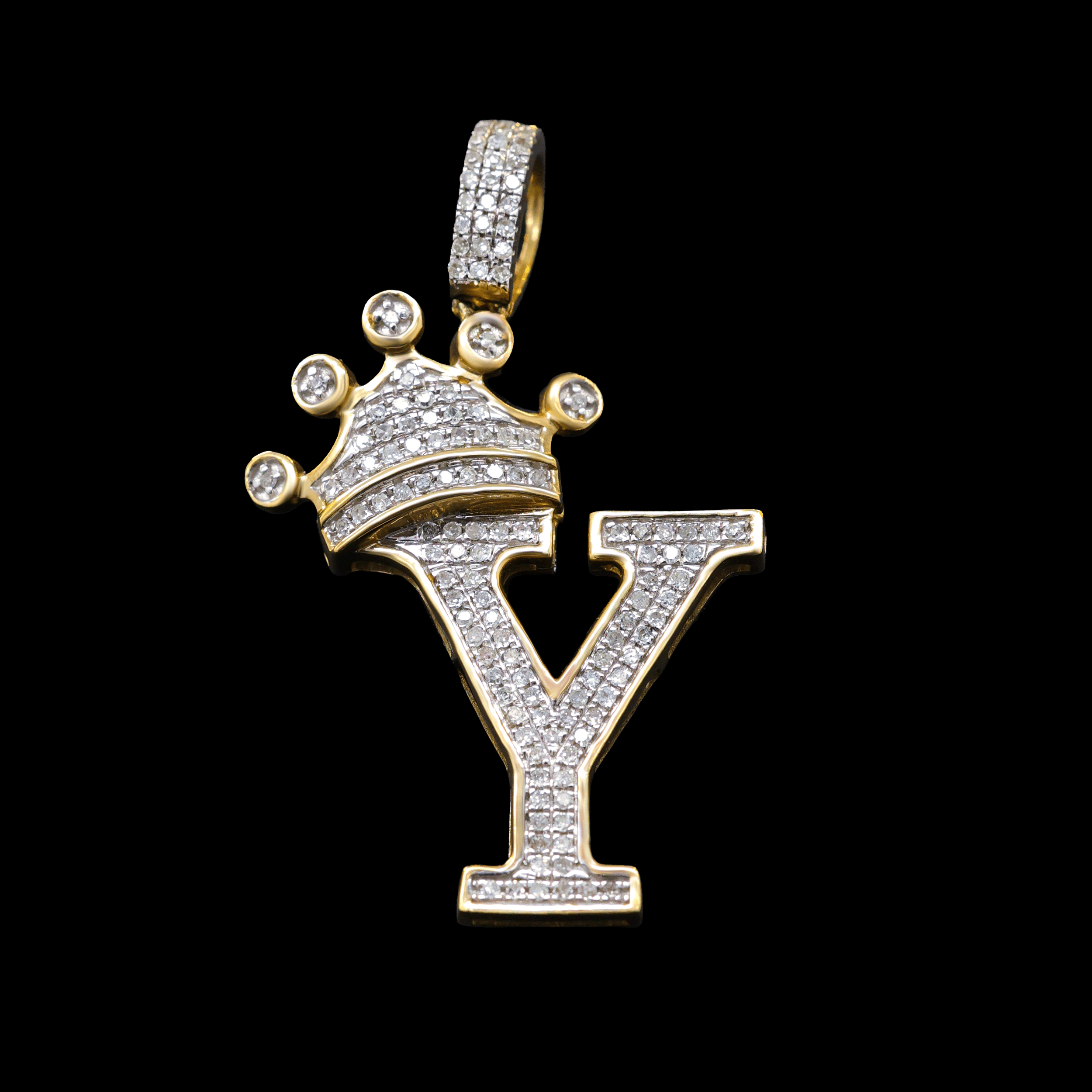 Dile Letra Y Full Diamantes con Corona