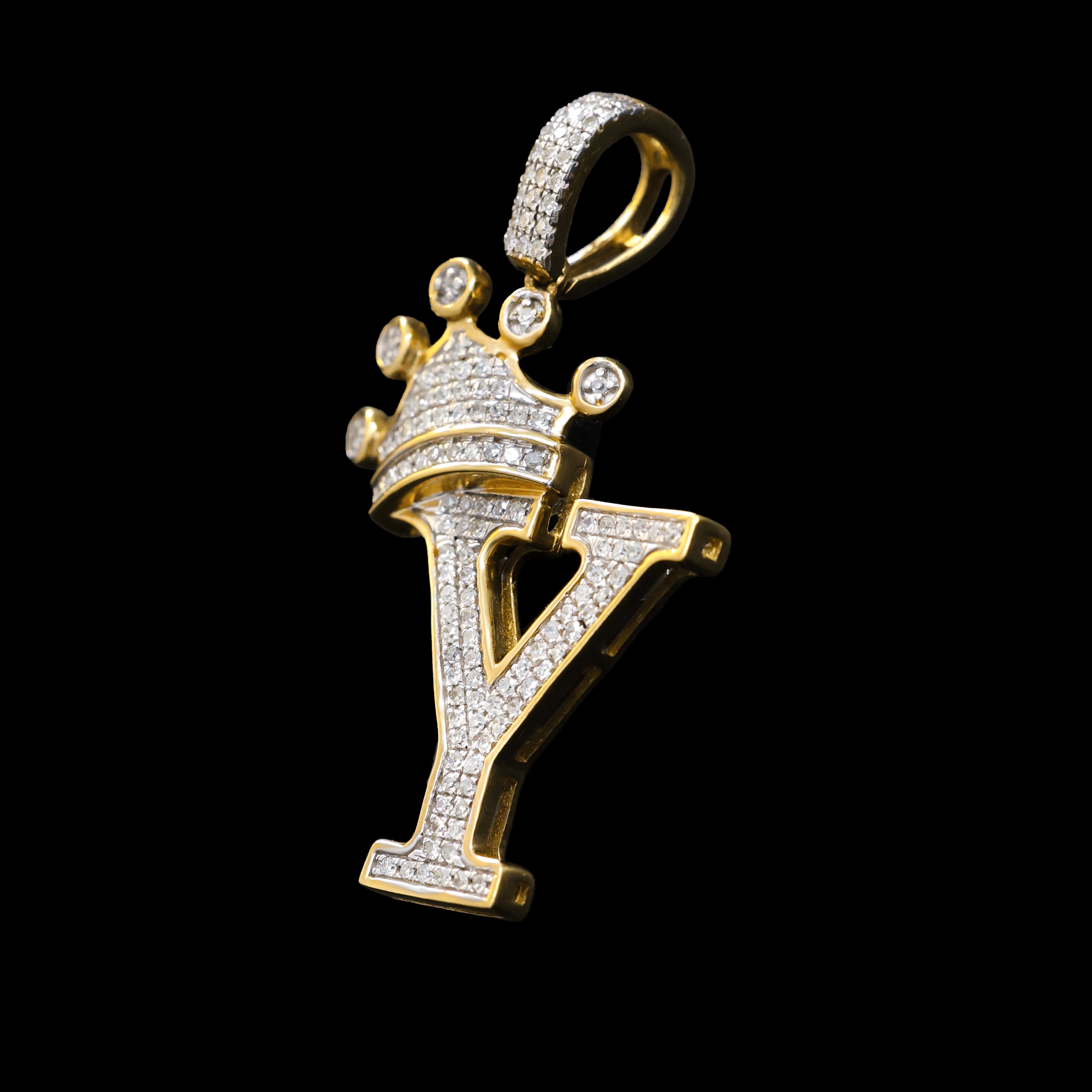 Dile Letra Y Full Diamantes con Corona