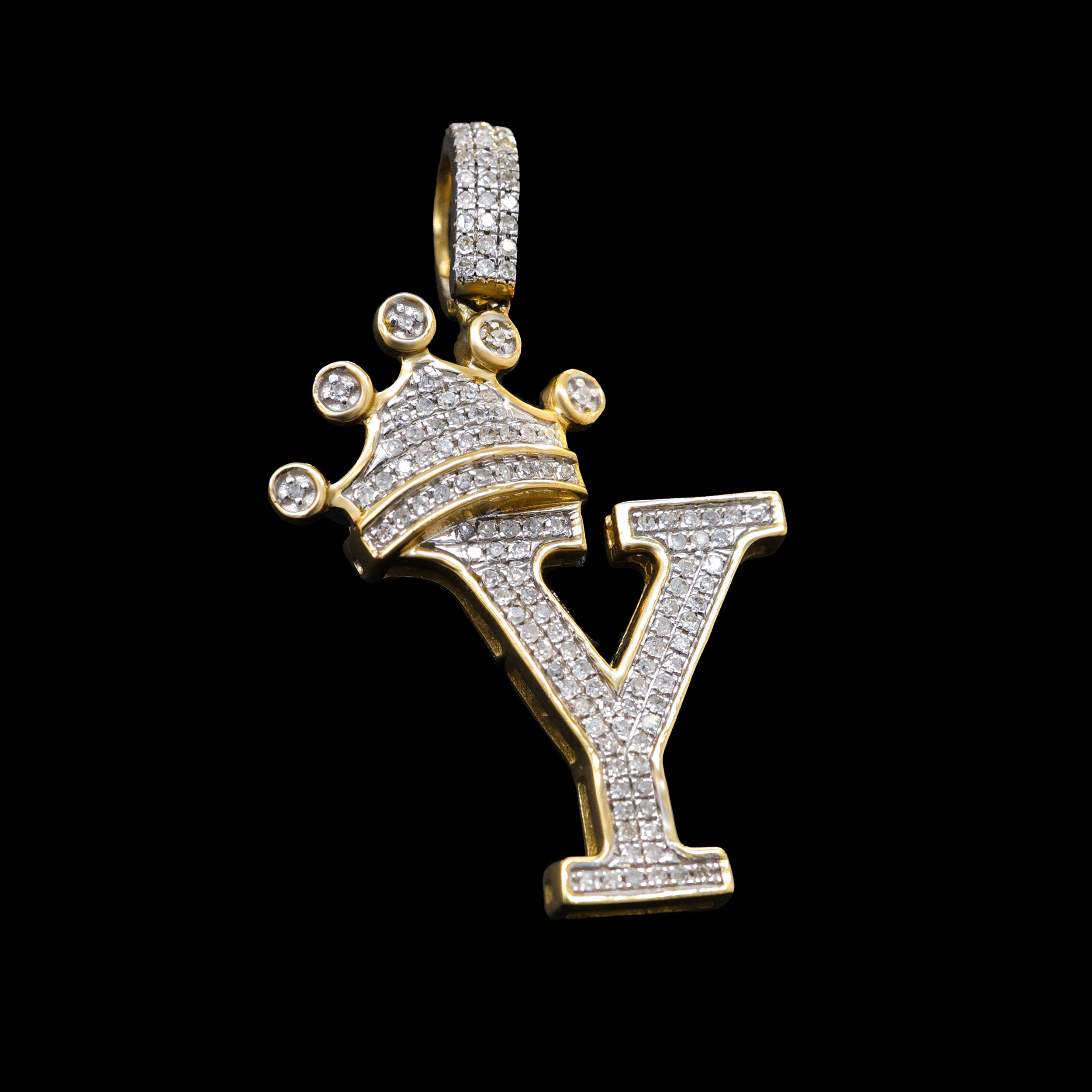 Dile Letra Y Full Diamantes con Corona