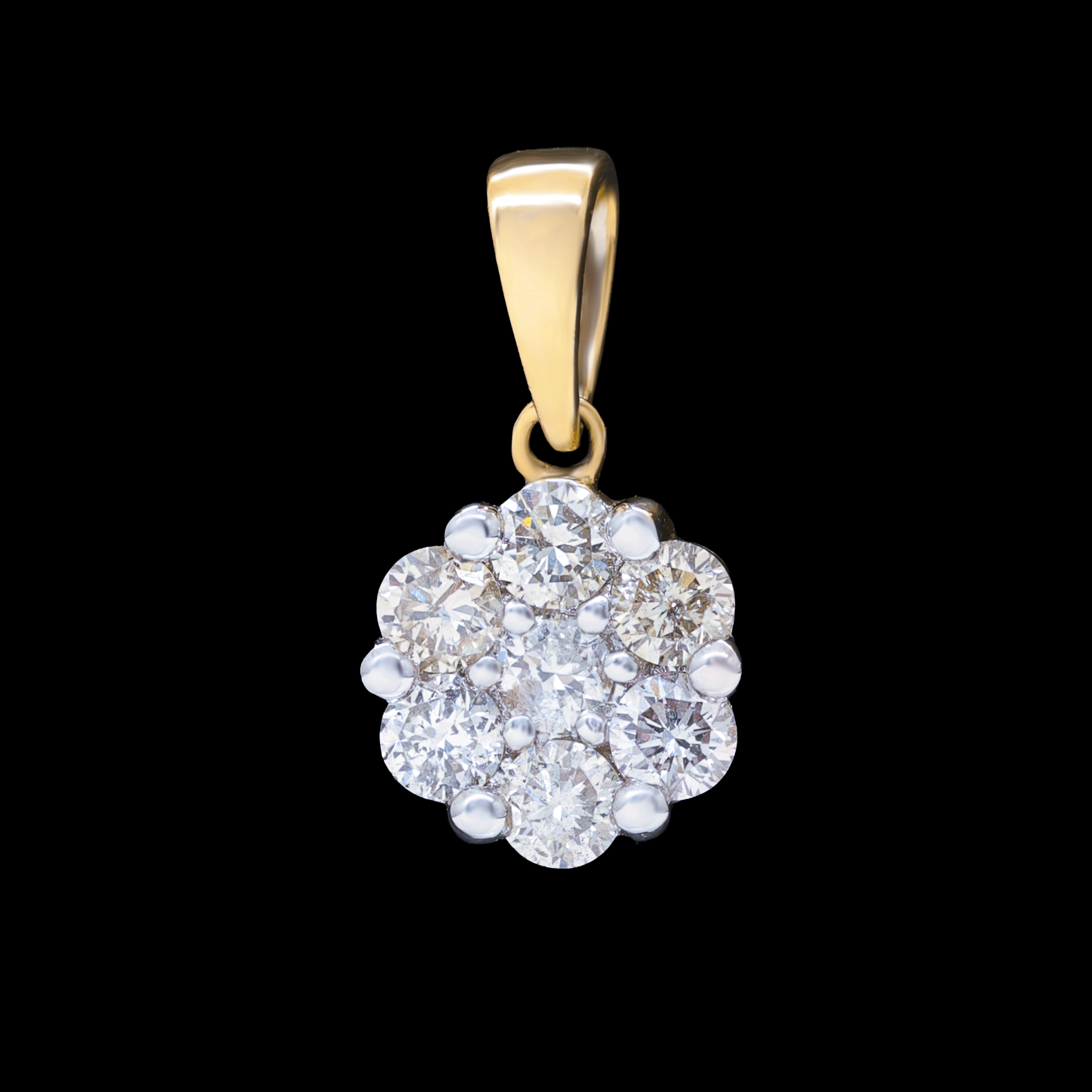 Dije Flor 14k con Diamantes