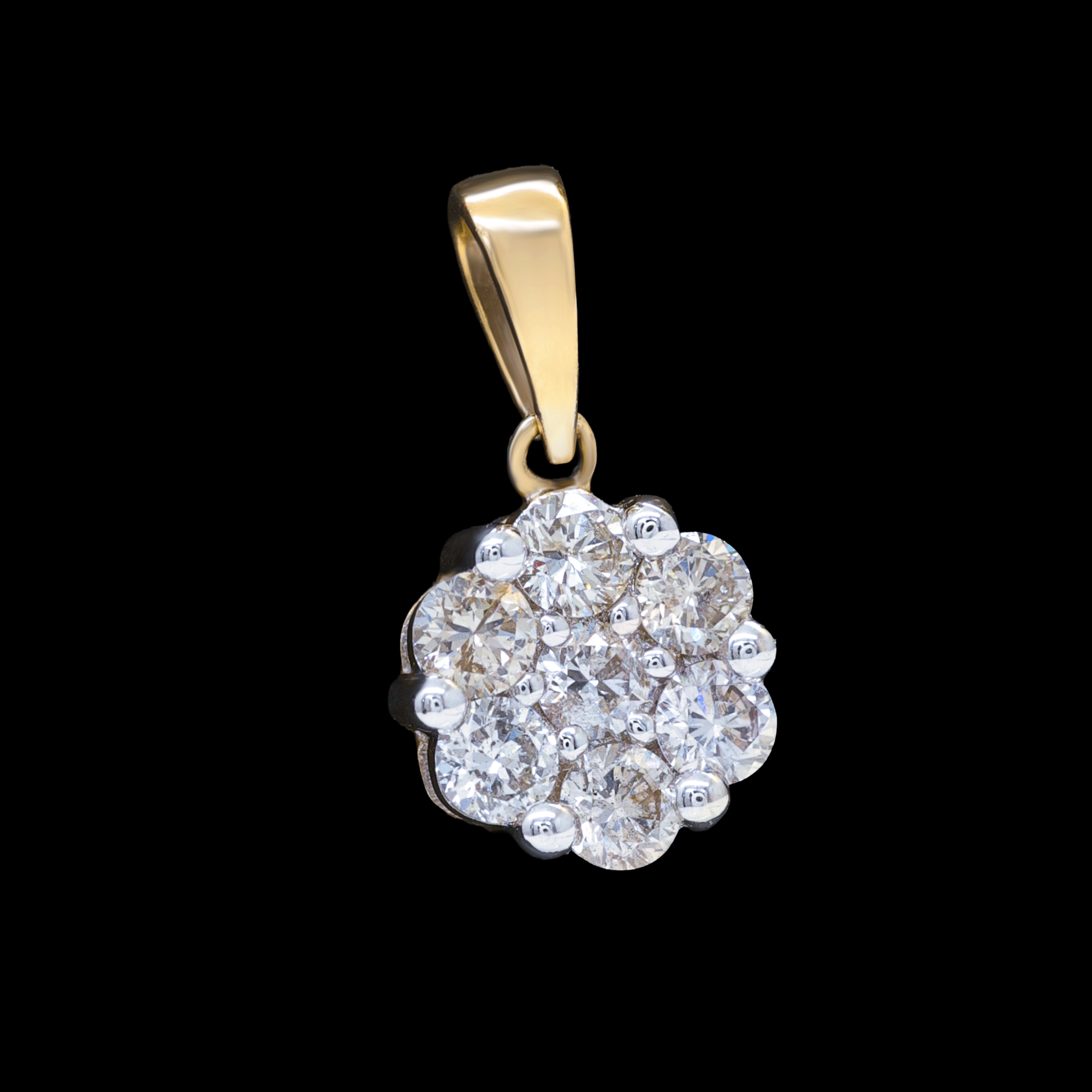 Dije Flor 14k con Diamantes