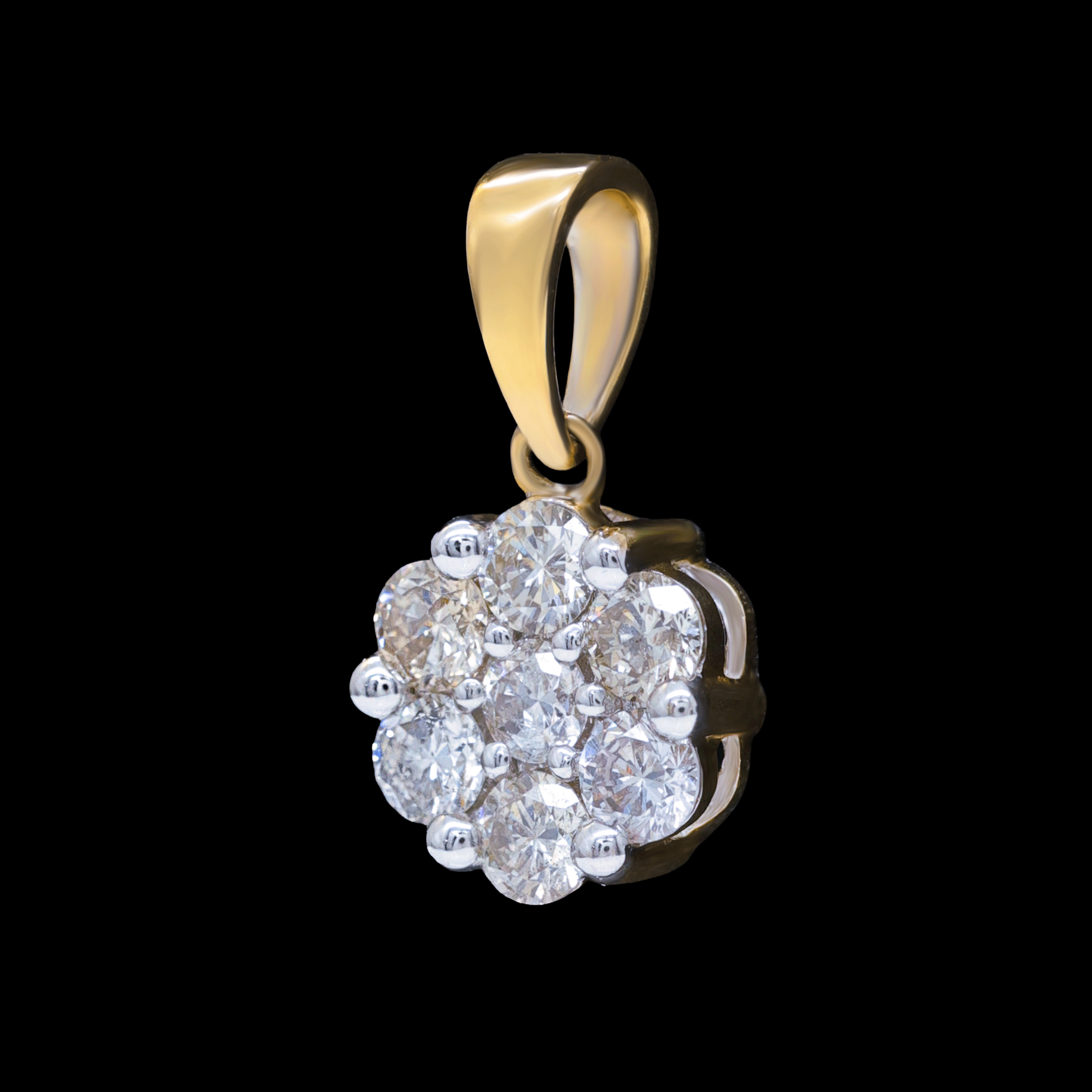 Dije Flor 14k con Diamantes