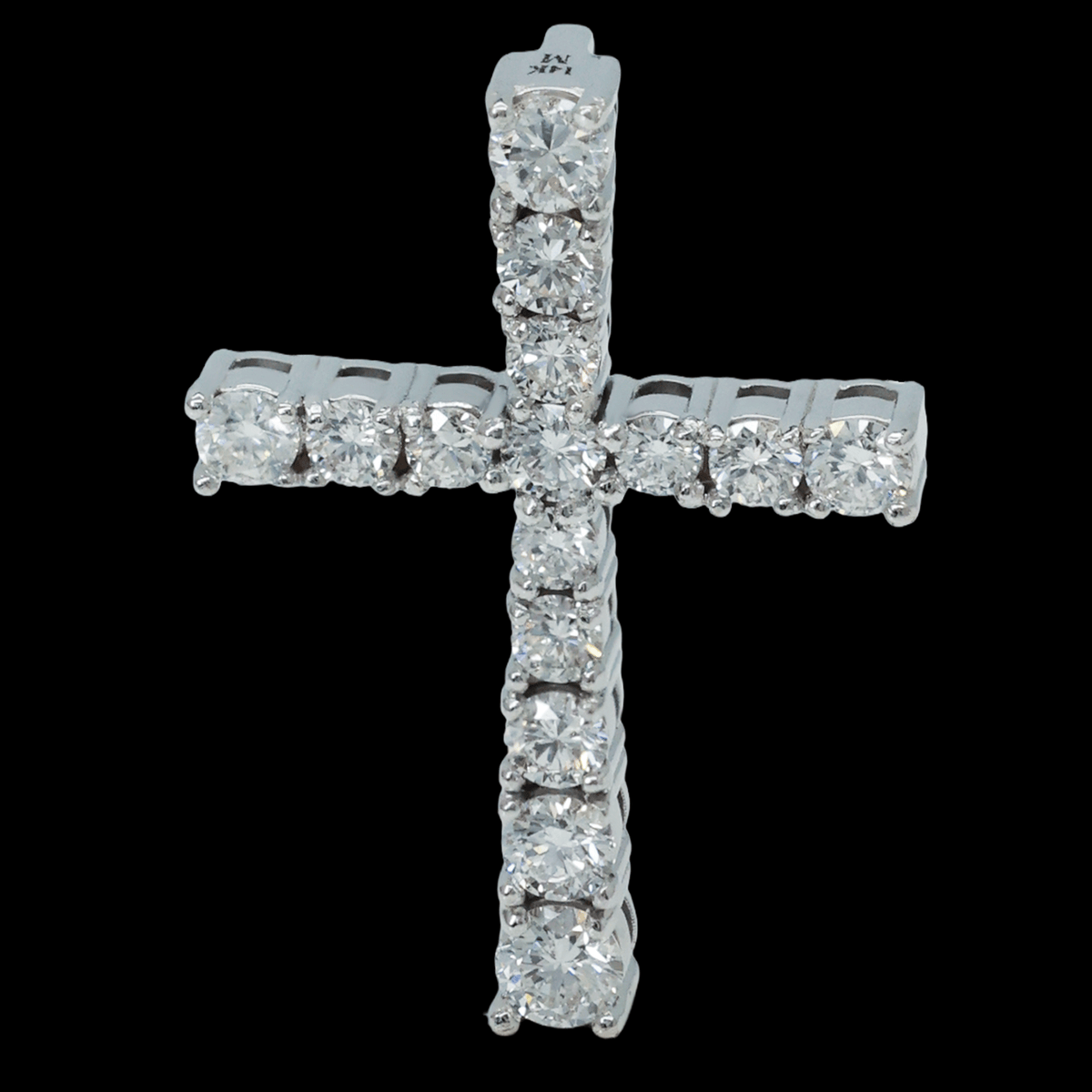 DIJE CRUZ TENNIS DIAMANTE NATURAL 14K