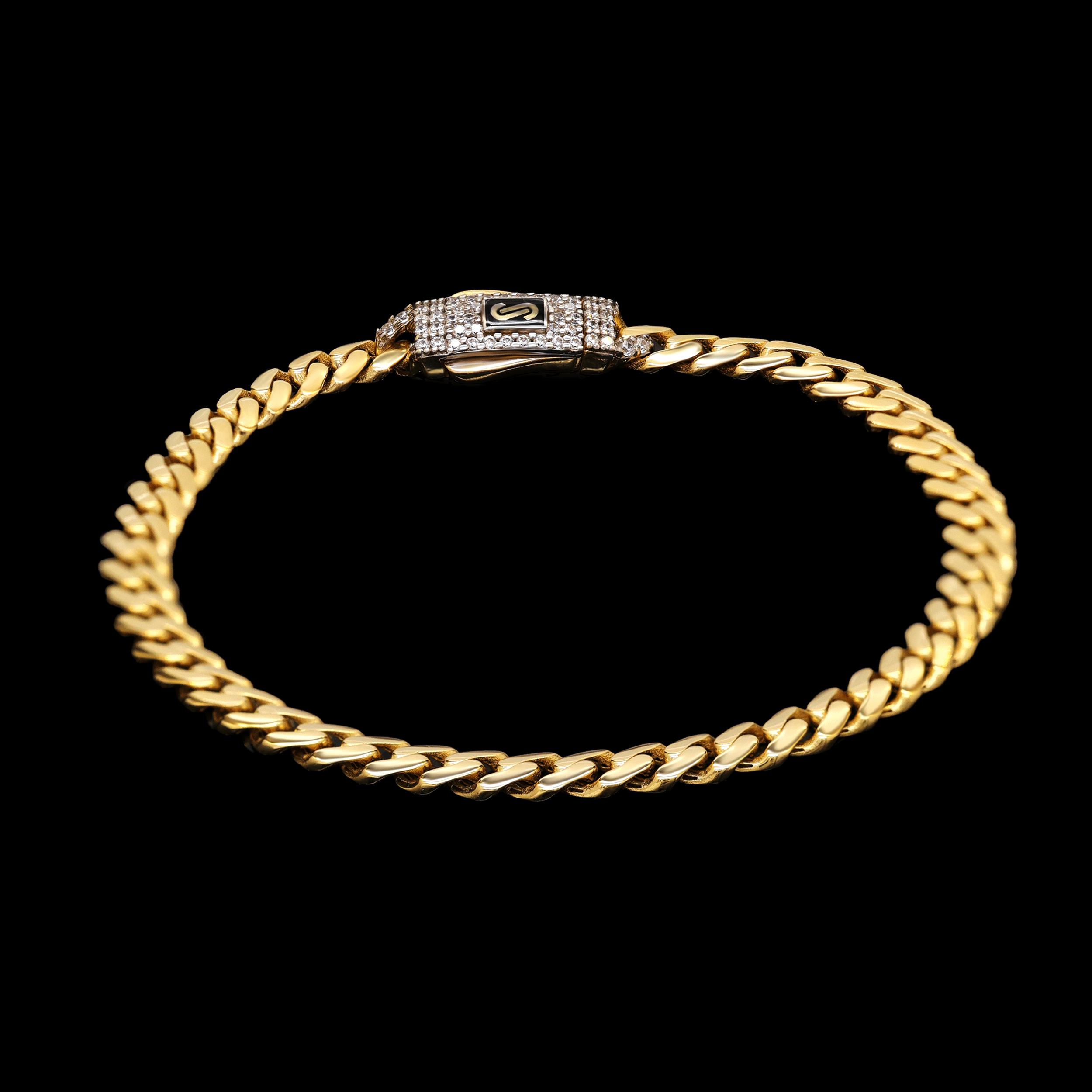 PULSO BARBADO 14K BROCHE MONACO