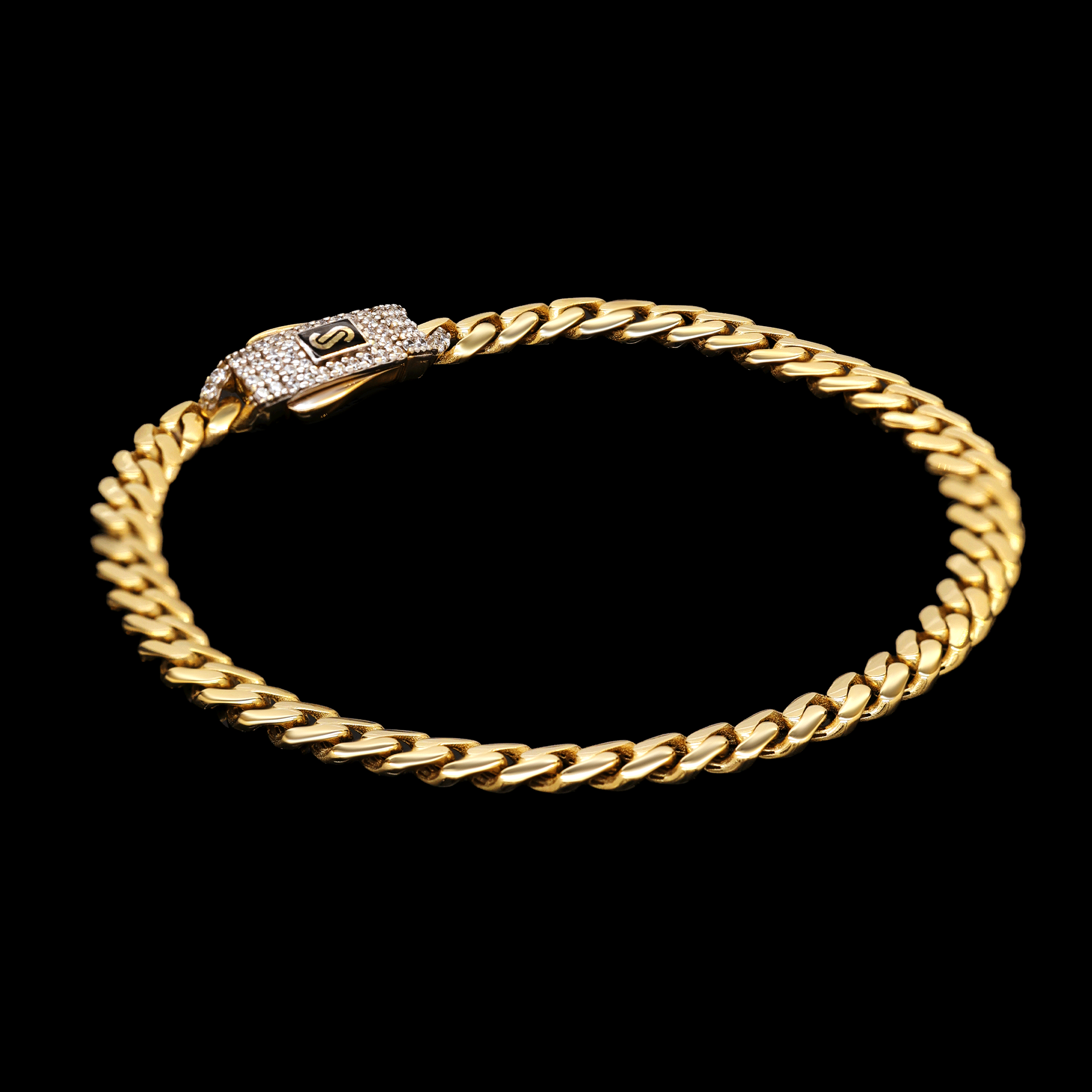 PULSO BARBADO 14K BROCHE MONACO