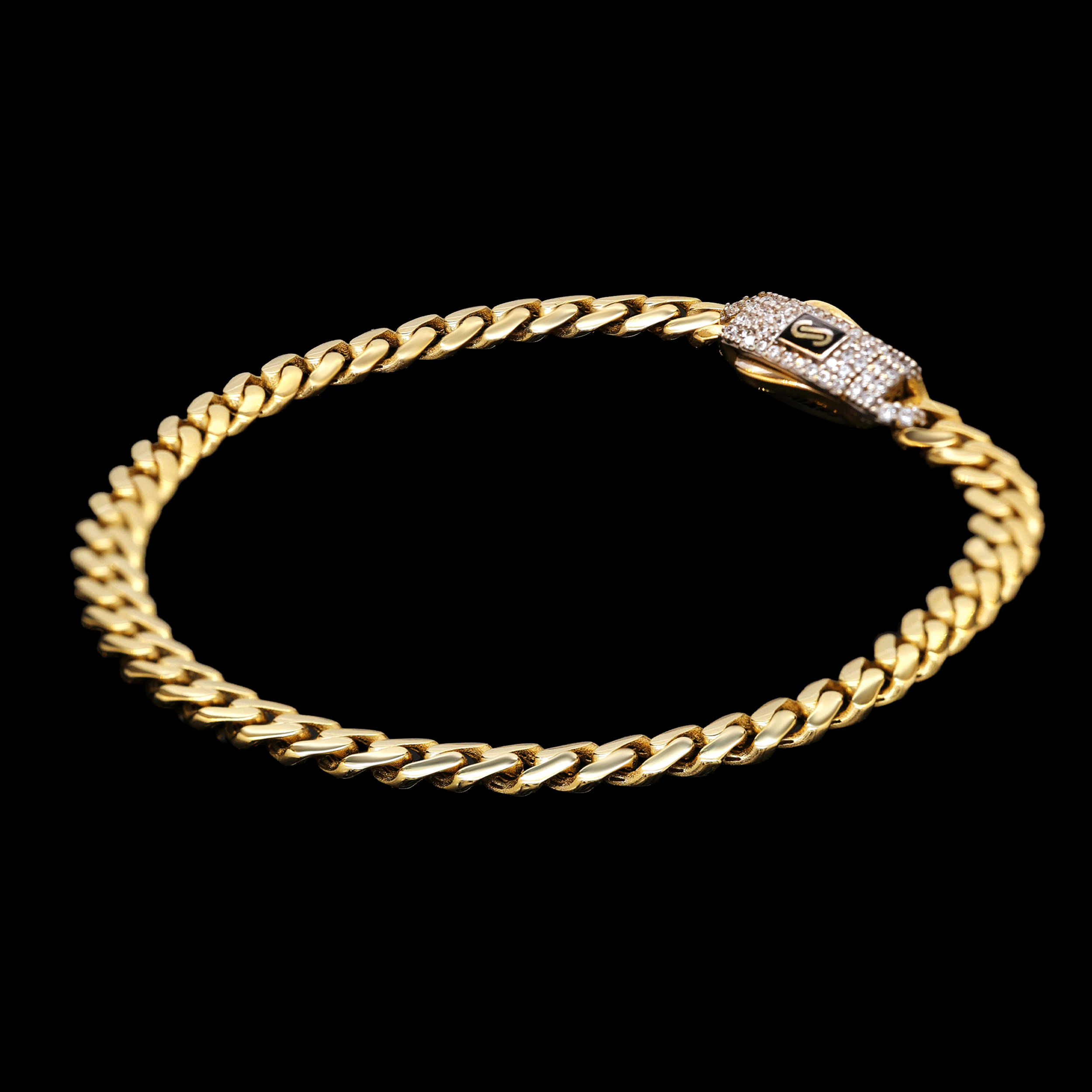 PULSO BARBADO 14K BROCHE MONACO