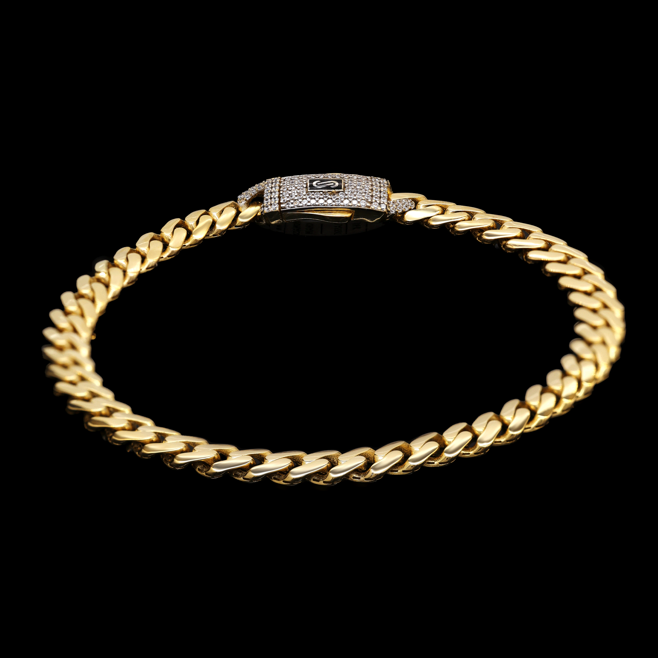 PULSO BARBADO 14K BROCHE MONACO