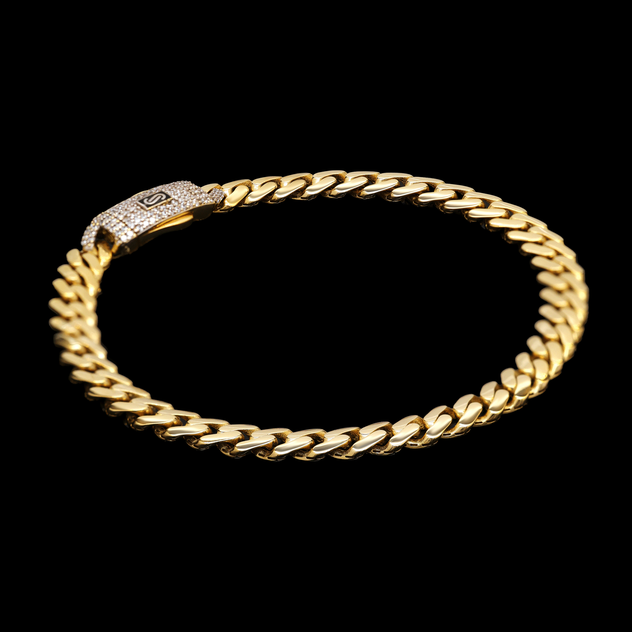 PULSO BARBADO 14K BROCHE MONACO