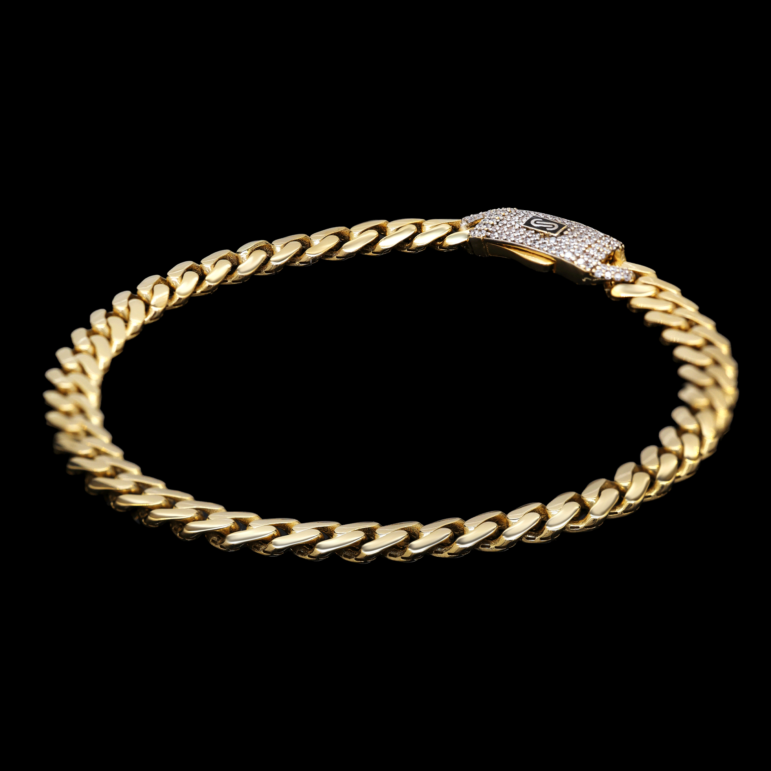 PULSO BARBADO 14K BROCHE MONACO