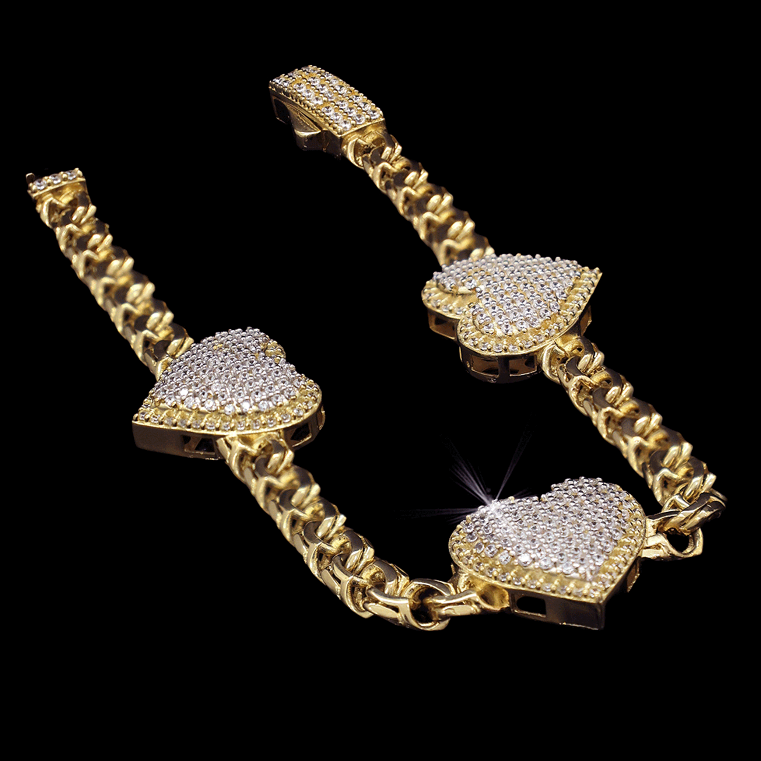 PULSO TRES CORAZONES C/ZN BLANCA
