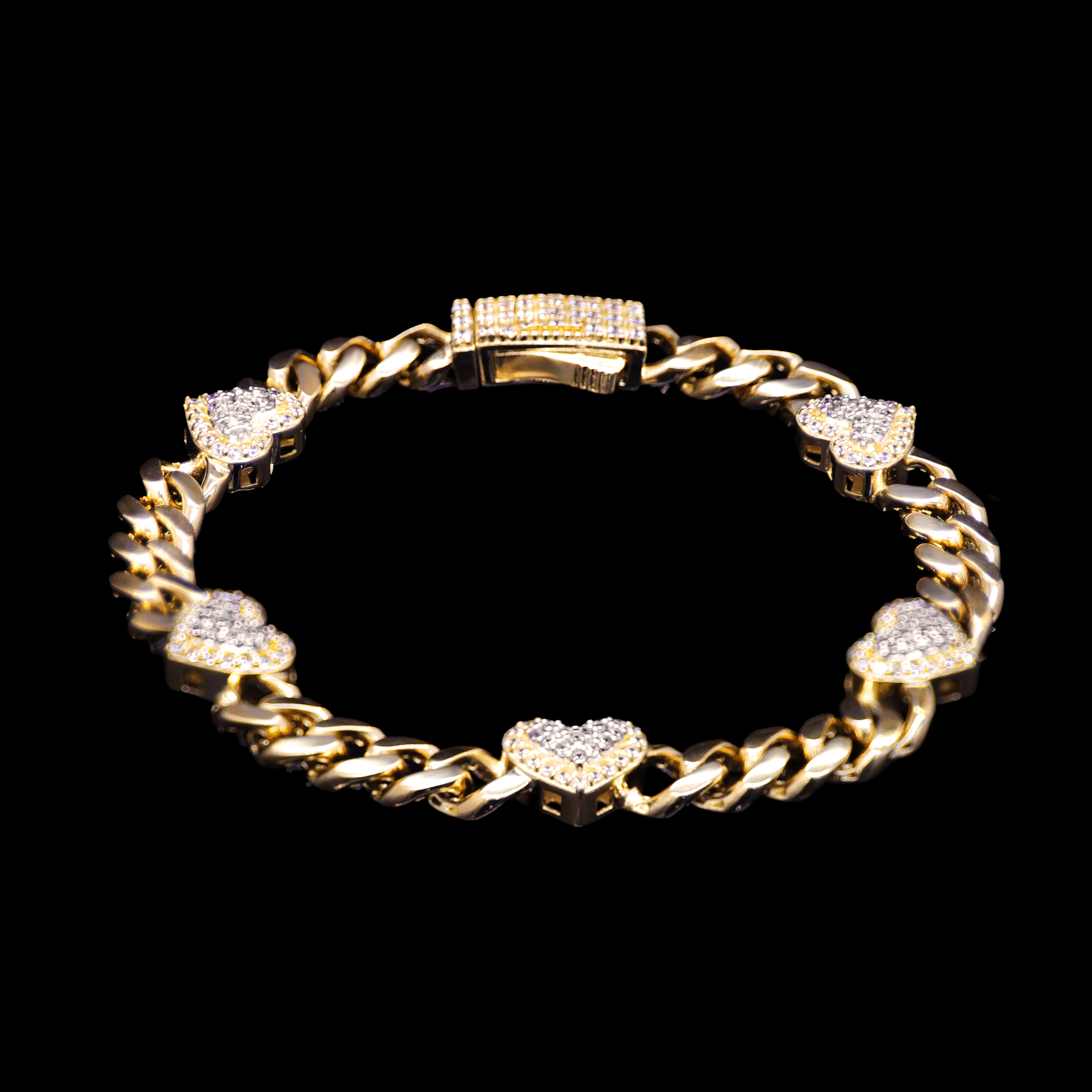 PULSO CINCO CORAZONES C/ZN BLANCA 10K