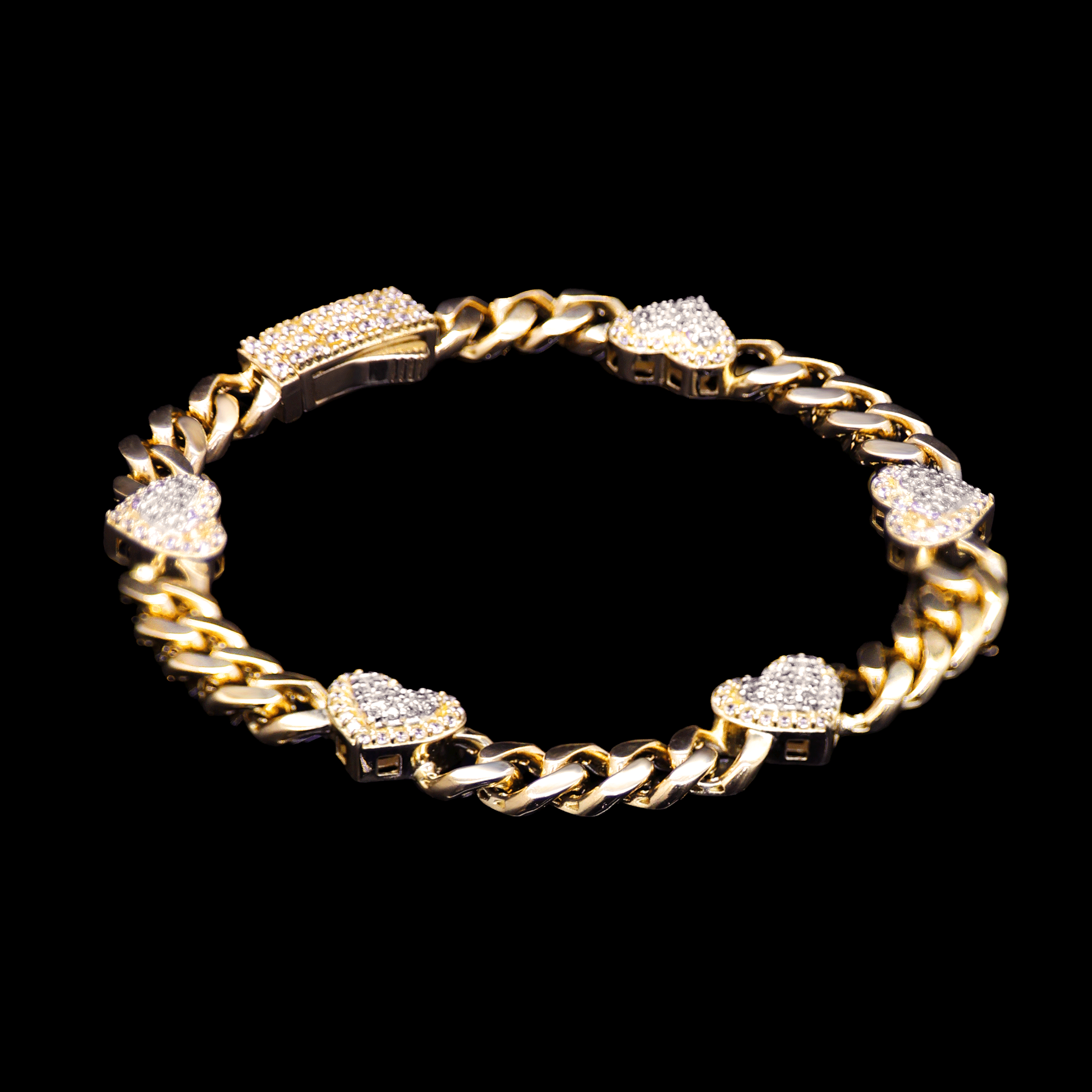 PULSO CINCO CORAZONES C/ZN BLANCA 10K