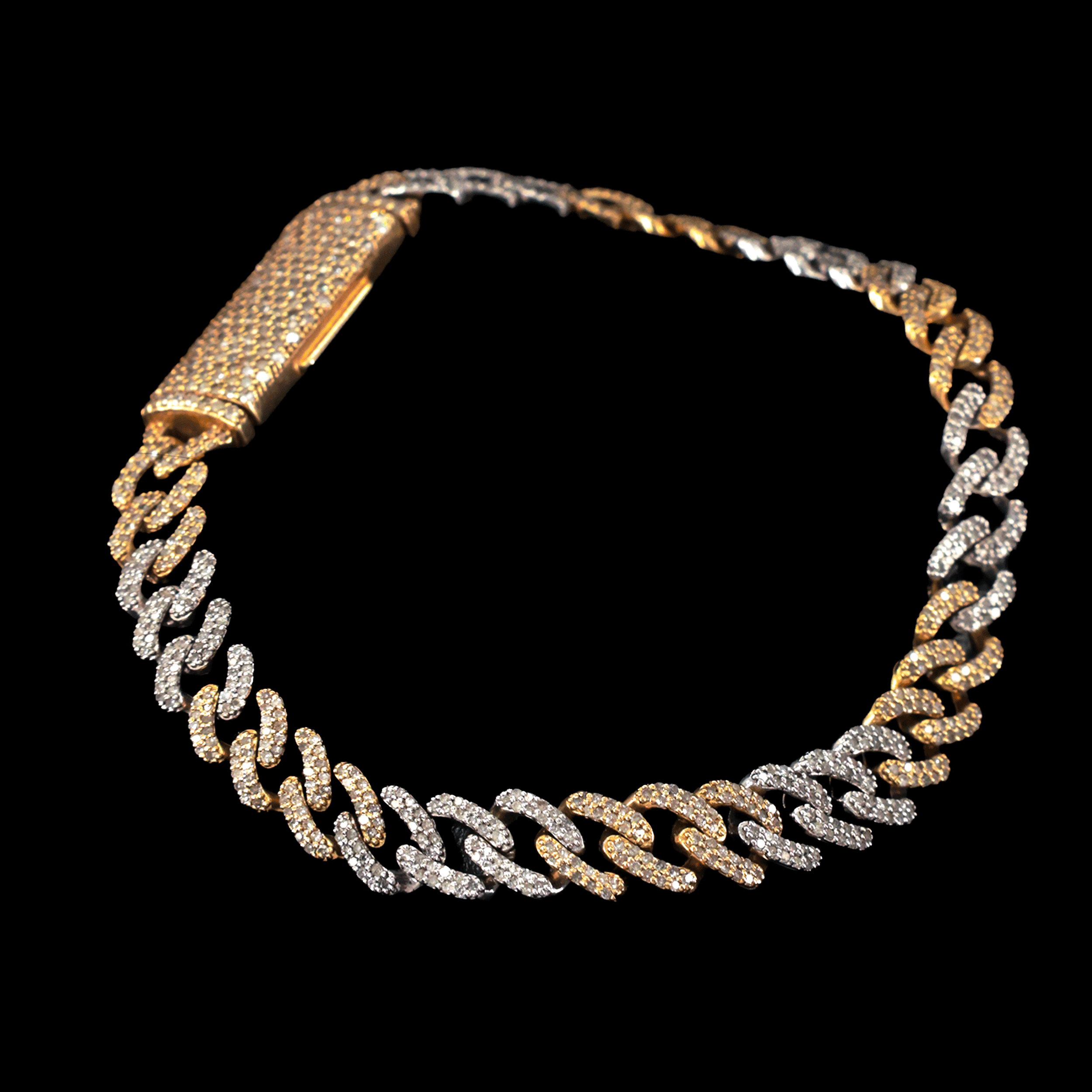 Pulso Barbado Redondo Bitono con Diamantes