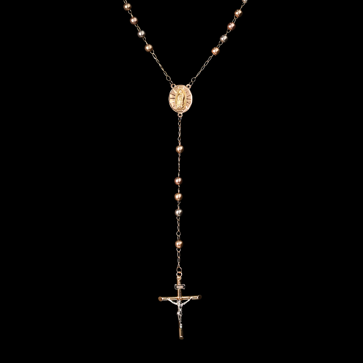 ROSARIO FLORENTINO VIRGEN/CRUCIFIJO 14K