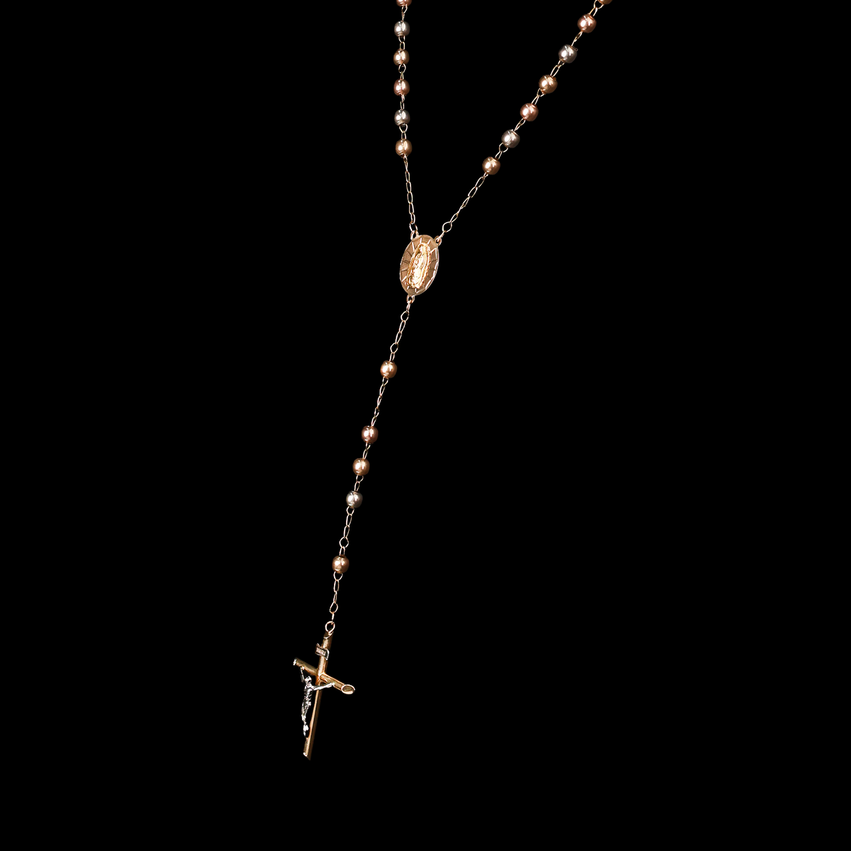 ROSARIO FLORENTINO VIRGEN/CRUCIFIJO 14K