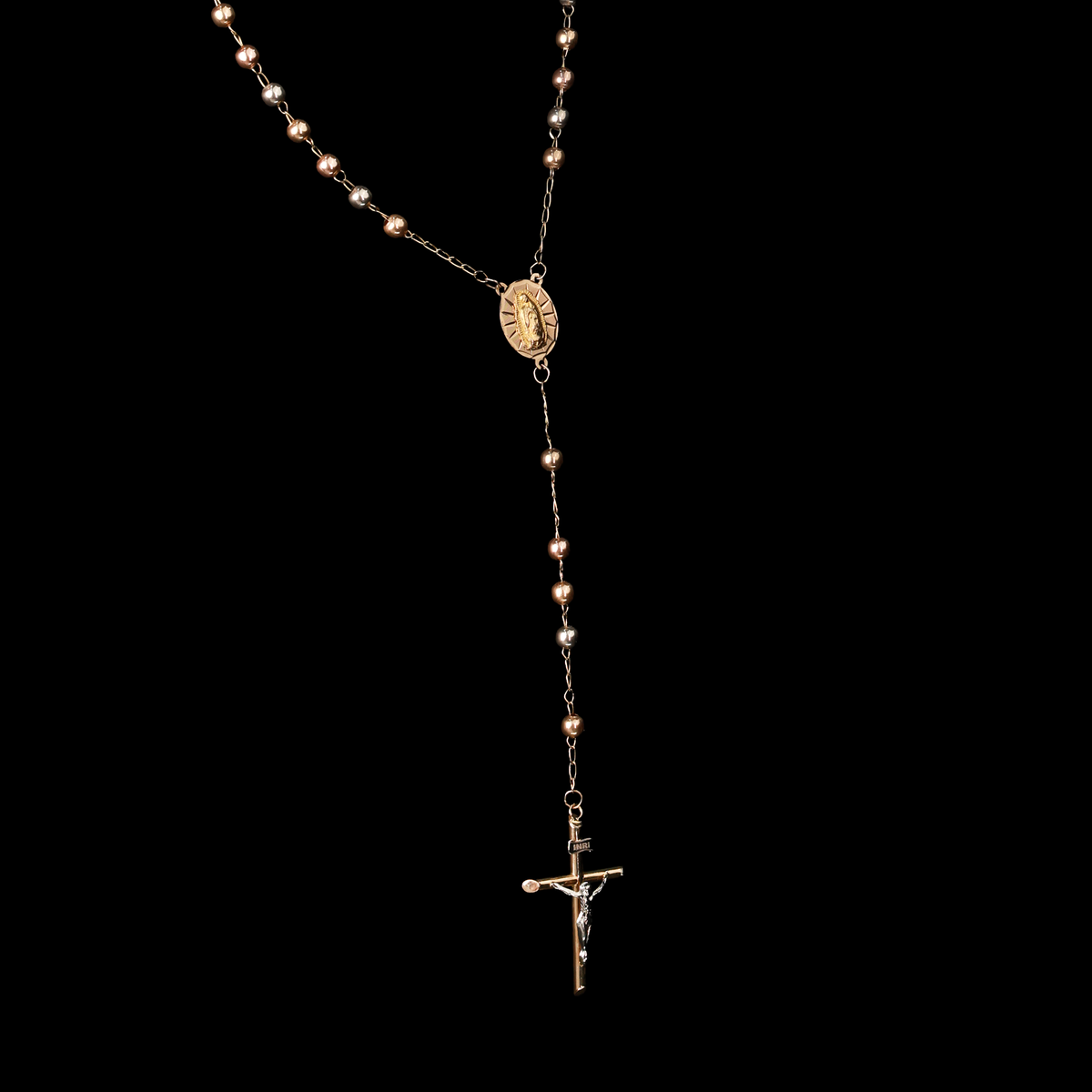 ROSARIO FLORENTINO VIRGEN/CRUCIFIJO 14K