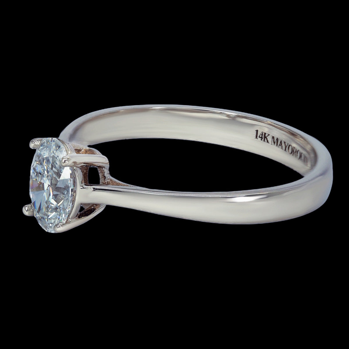 ANILLO DE COMPROMISO CON DIAMANTE LABORATORIO OVAL VS1 0.51ct 14K