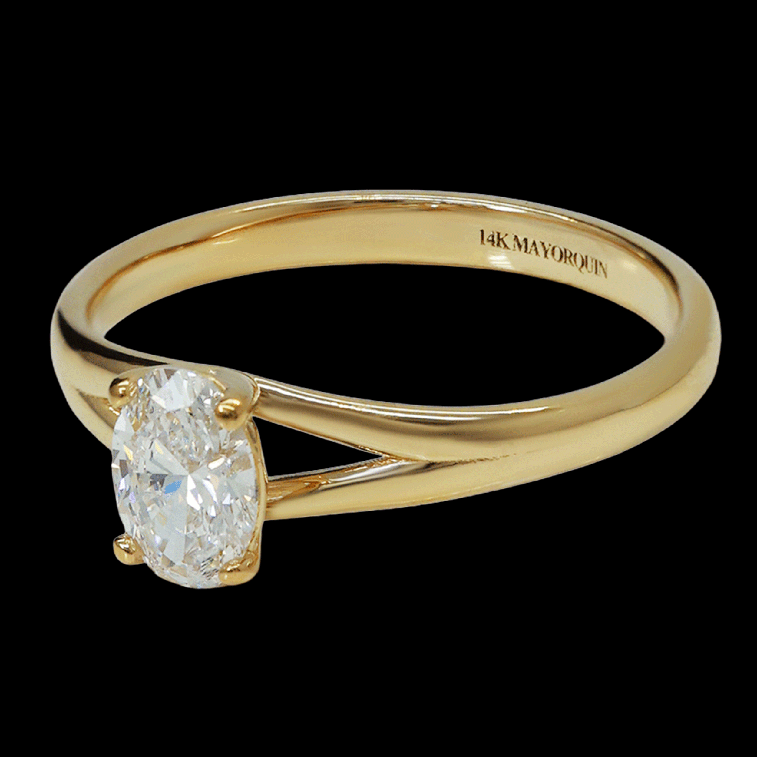 ANILLO C/DL OVAL  0.51CT 14K