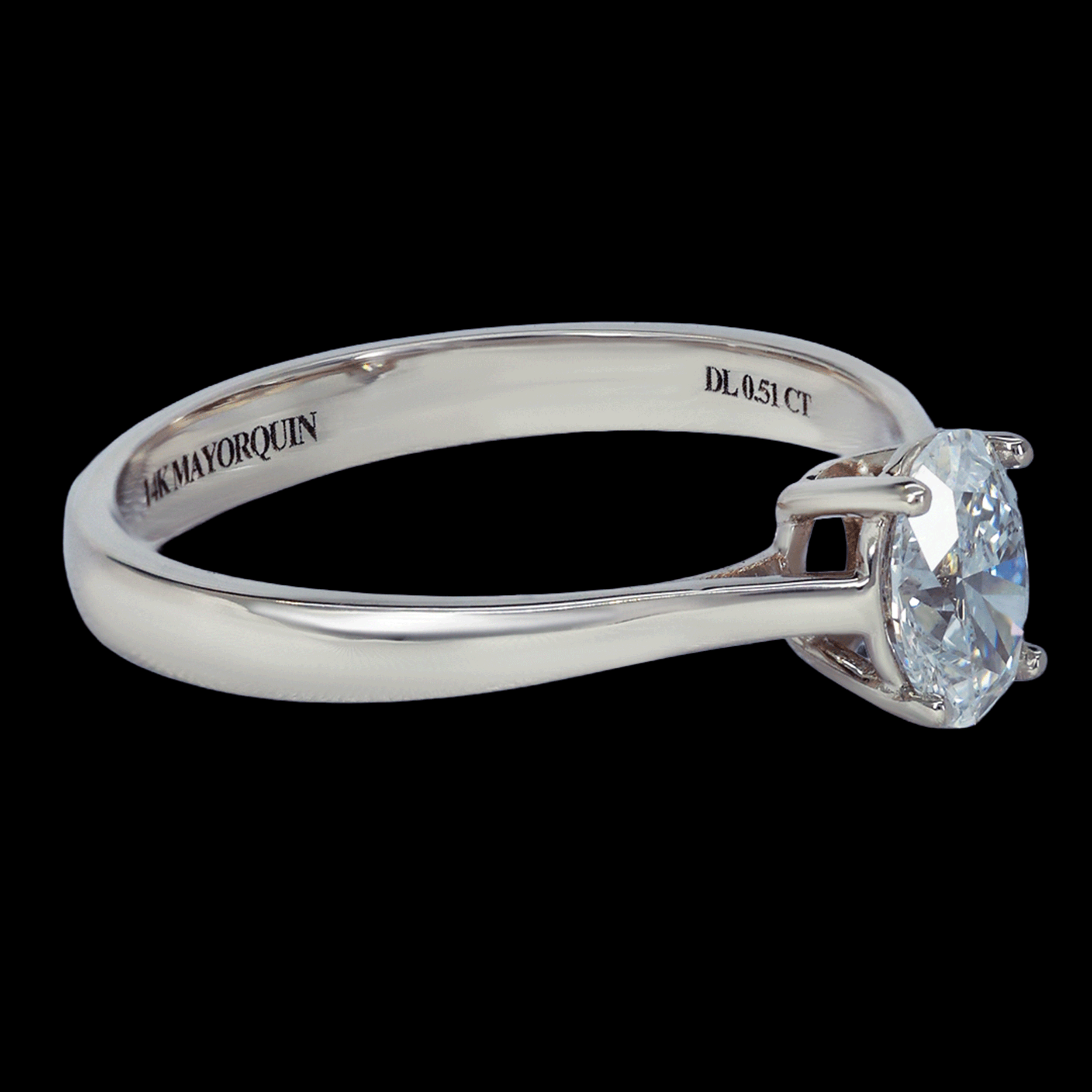 ANILLO DIAM LAB OVAL /D VS1 0.51CT  14K