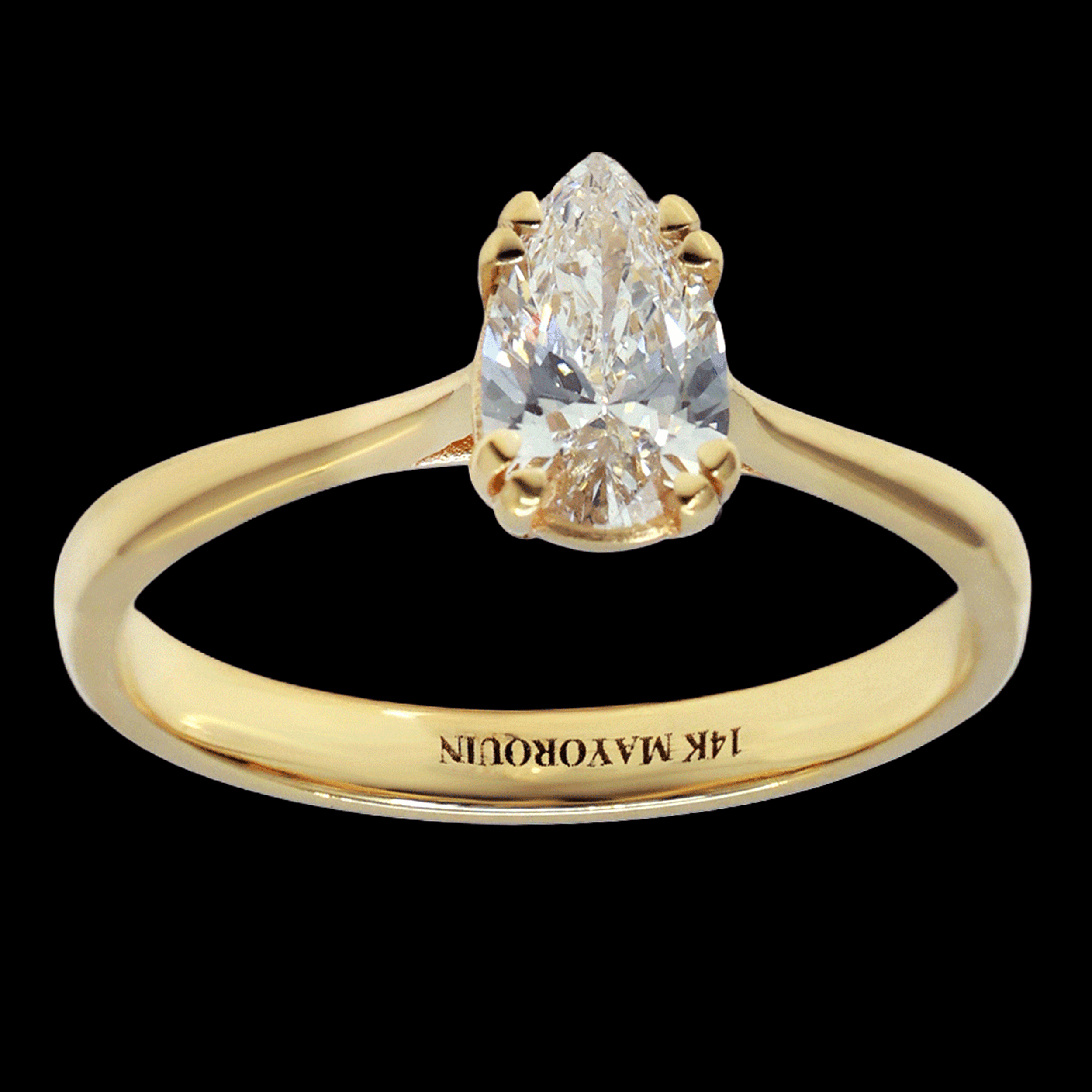 ANILLO C/DL PERA 0.52CT 14K