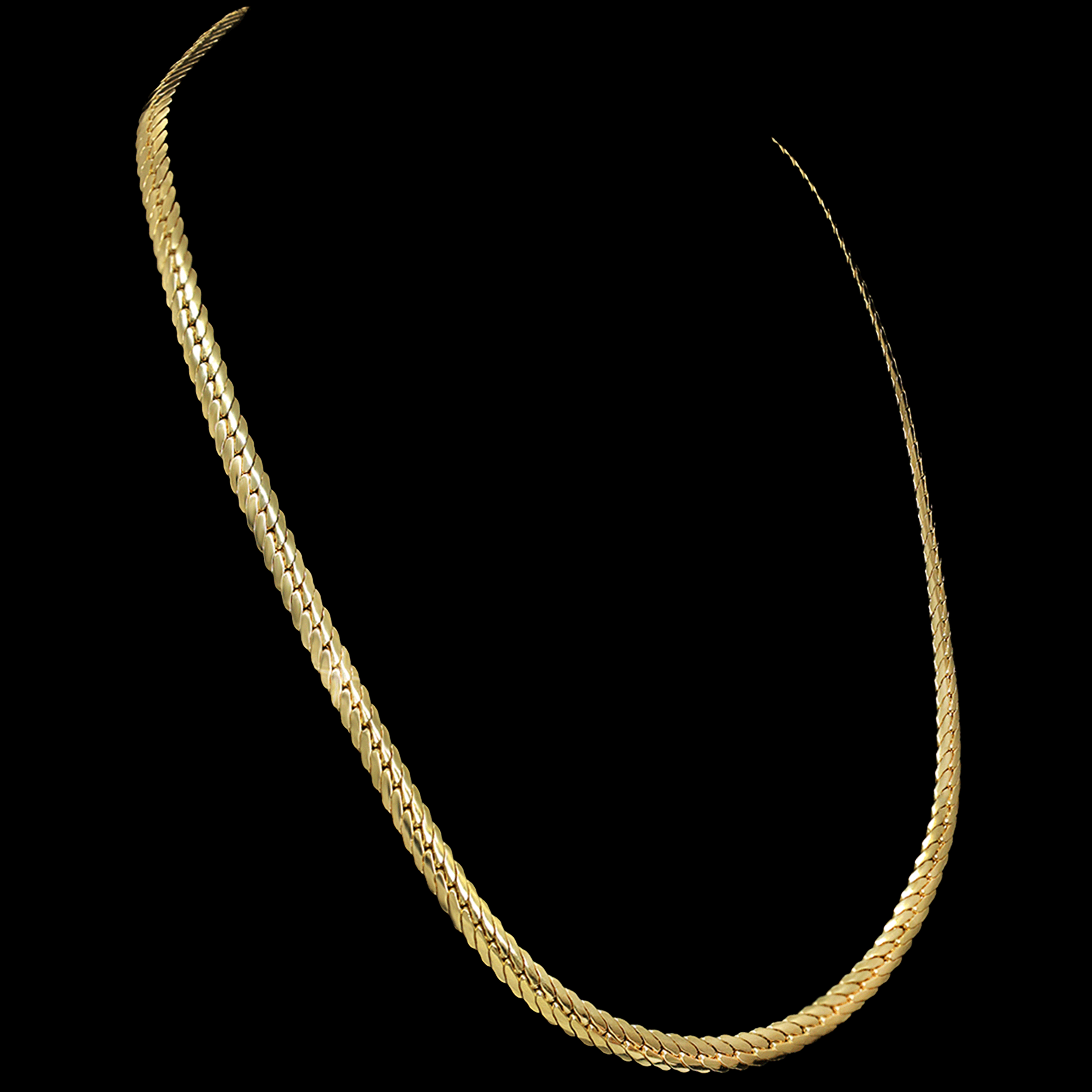 CADENA BARBADA ESLABON PLANCHADO 14K